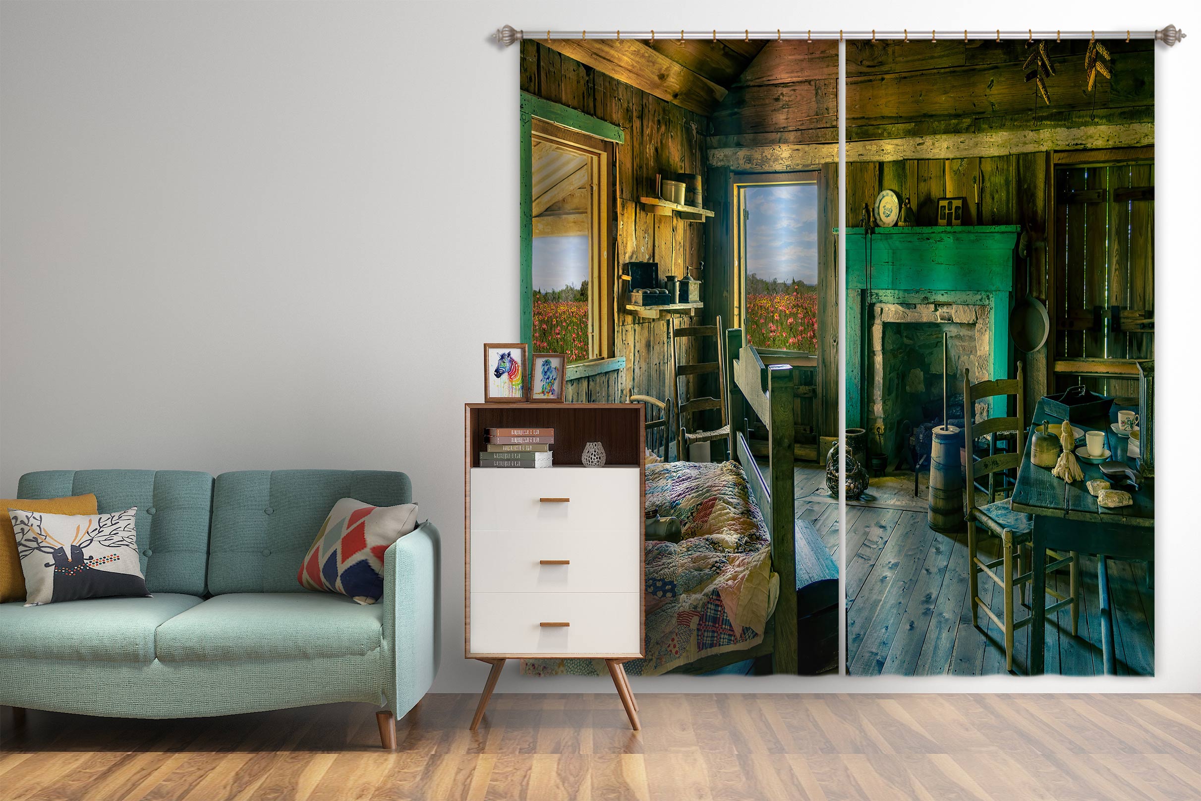 3D Room Bed 5340 Beth Sheridan Curtain Curtains Drapes