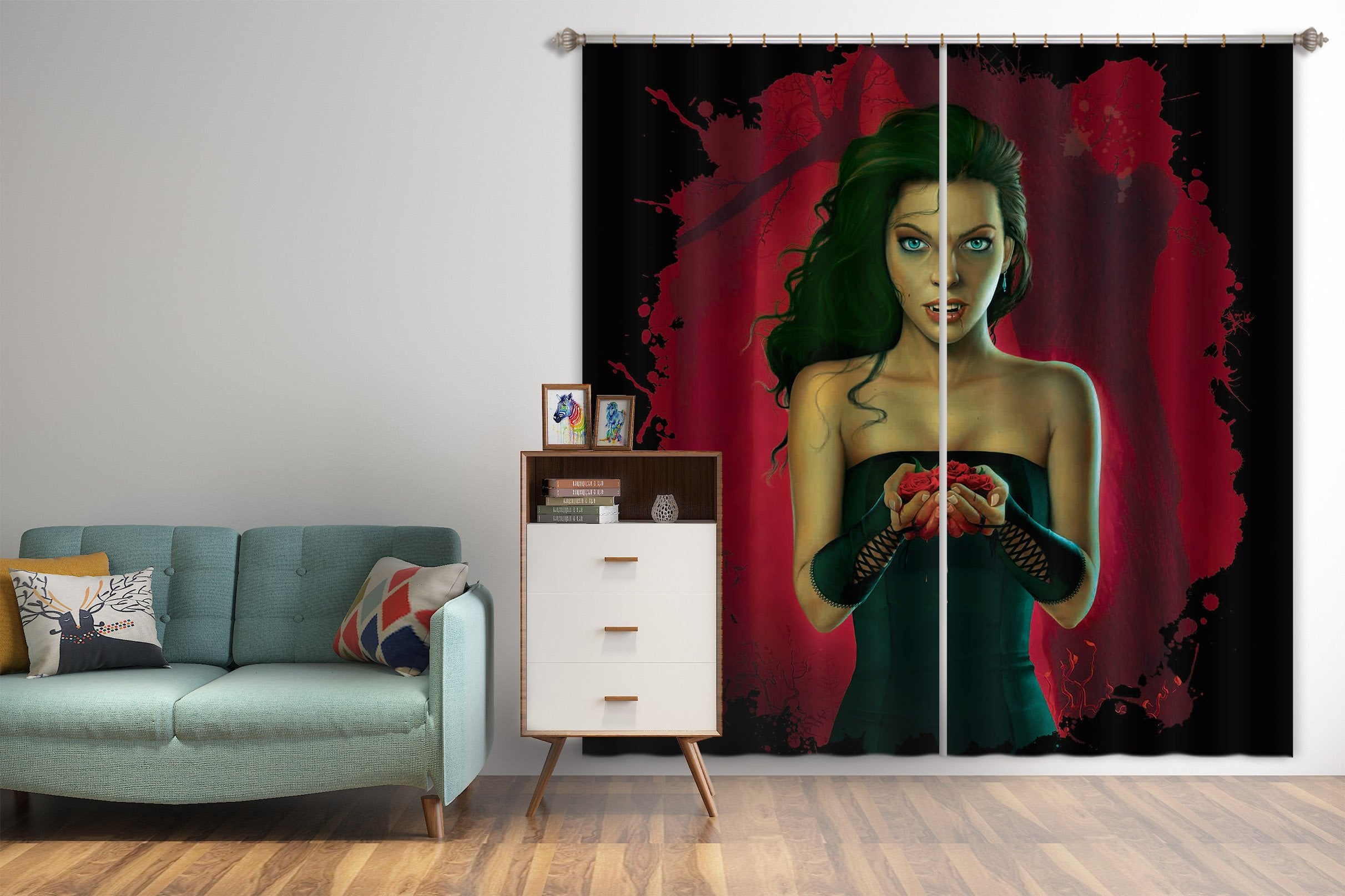 3D Blood Roses 013 Vincent Hie Curtain Curtains Drapes Wallpaper AJ Wallpaper