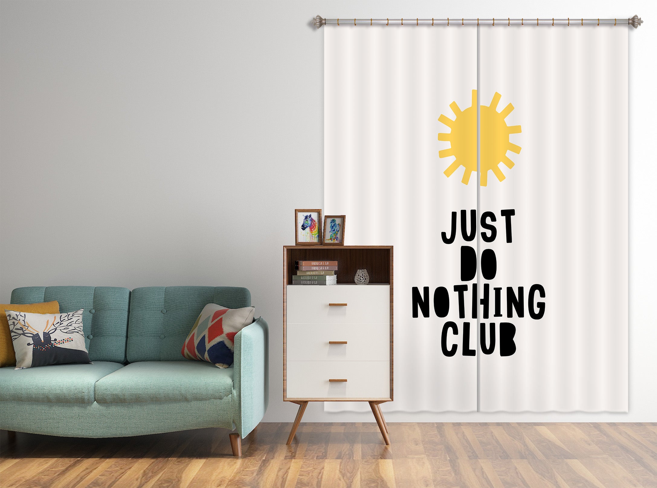 3D Yellow Gear 1040 Boris Draschoff Curtain Curtains Drapes