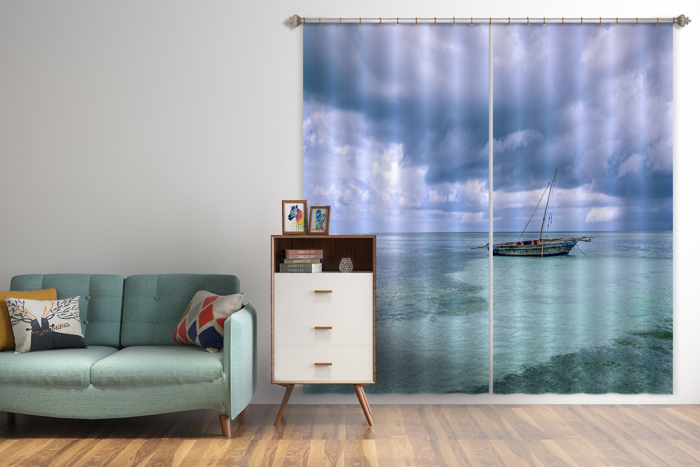3D Sea Boat 109 Marco Carmassi Curtain Curtains Drapes
