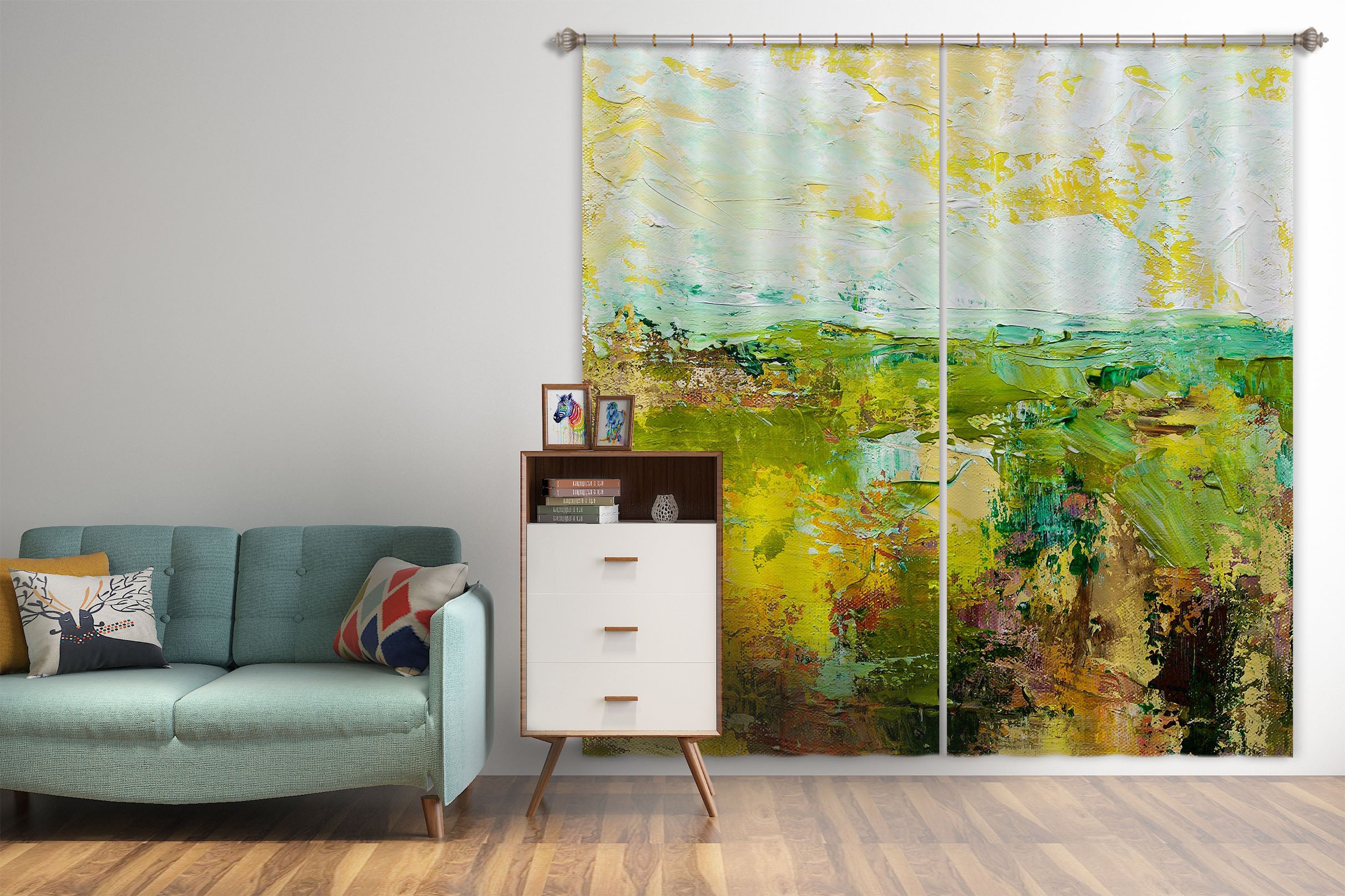 3D Graffiti Village 001 Allan P. Friedlander Curtain Curtains Drapes