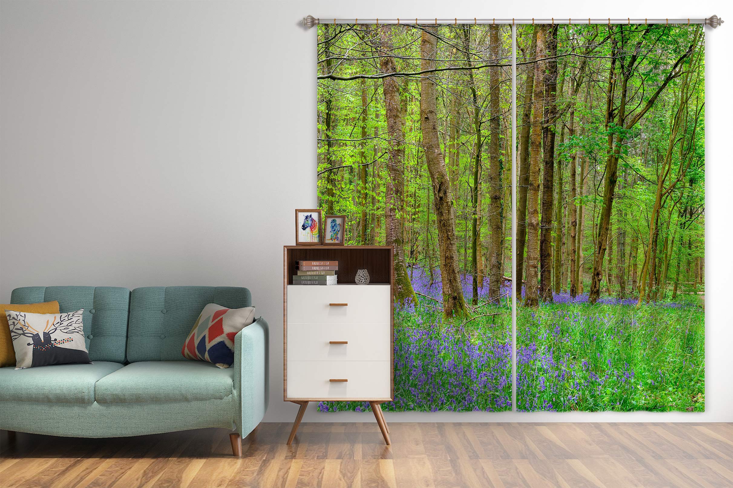 3D Forest Wildflowers 6607 Assaf Frank Curtain Curtains Drapes