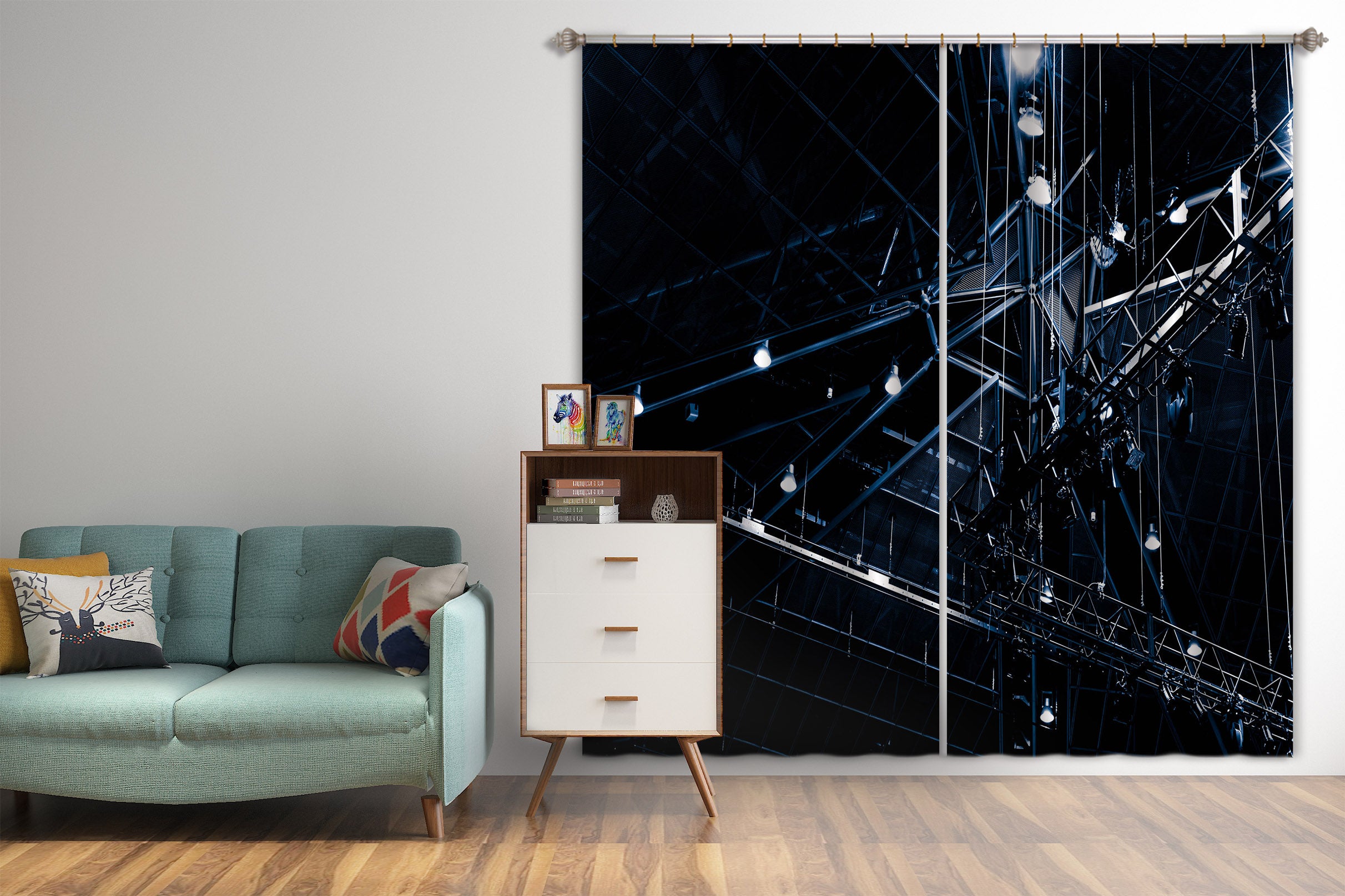 3D Gypsophila 041 Noirblanc777 Curtain Curtains Drapes