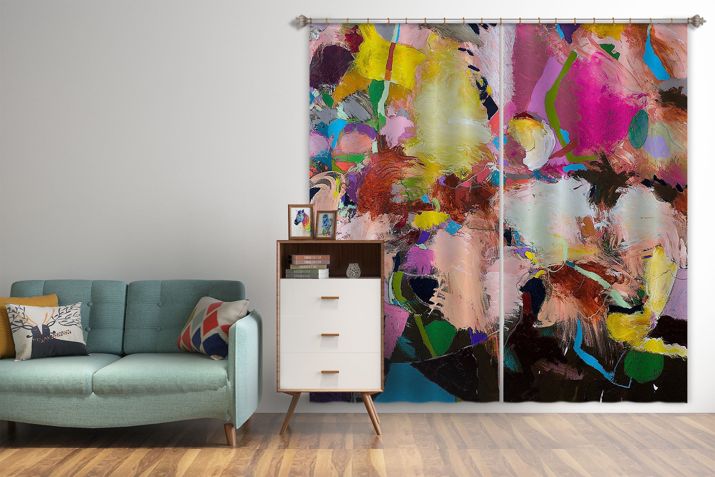 3D Colored Painting 046 Allan P. Friedlander Curtain Curtains Drapes