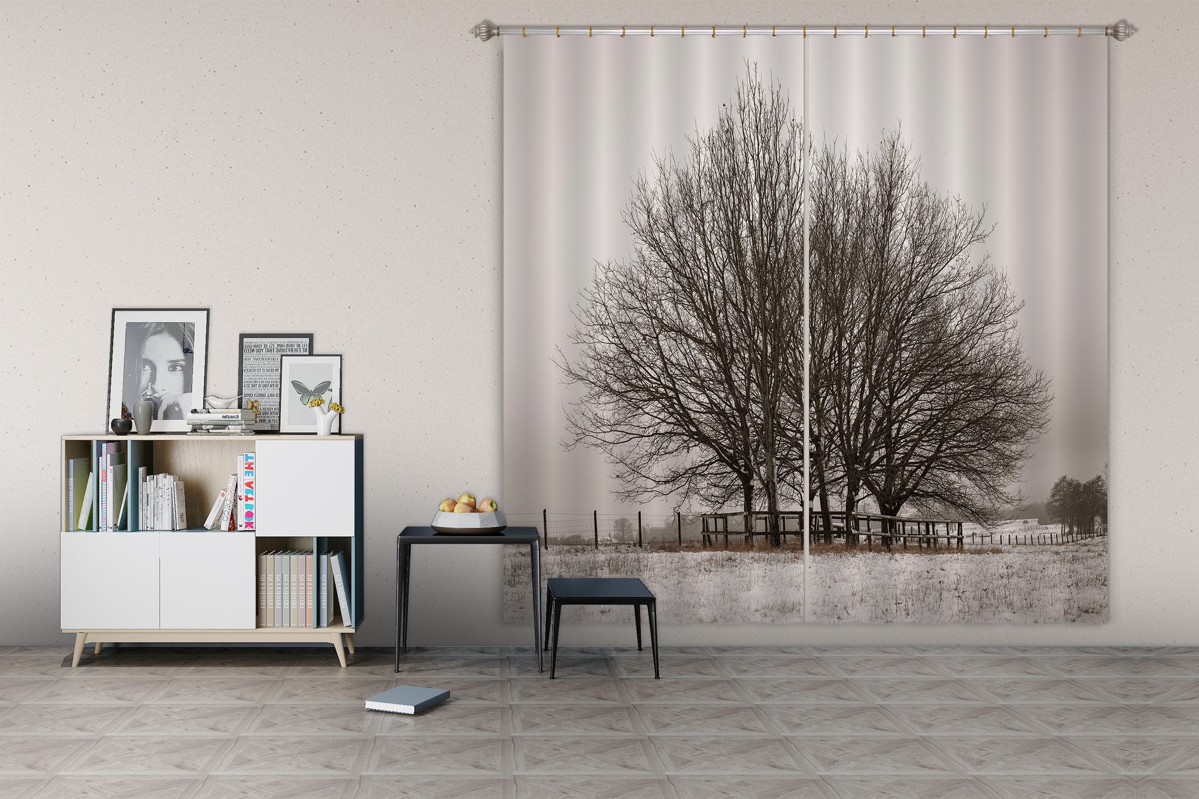 3D Black Dead Tree 051 Assaf Frank Curtain Curtains Drapes
