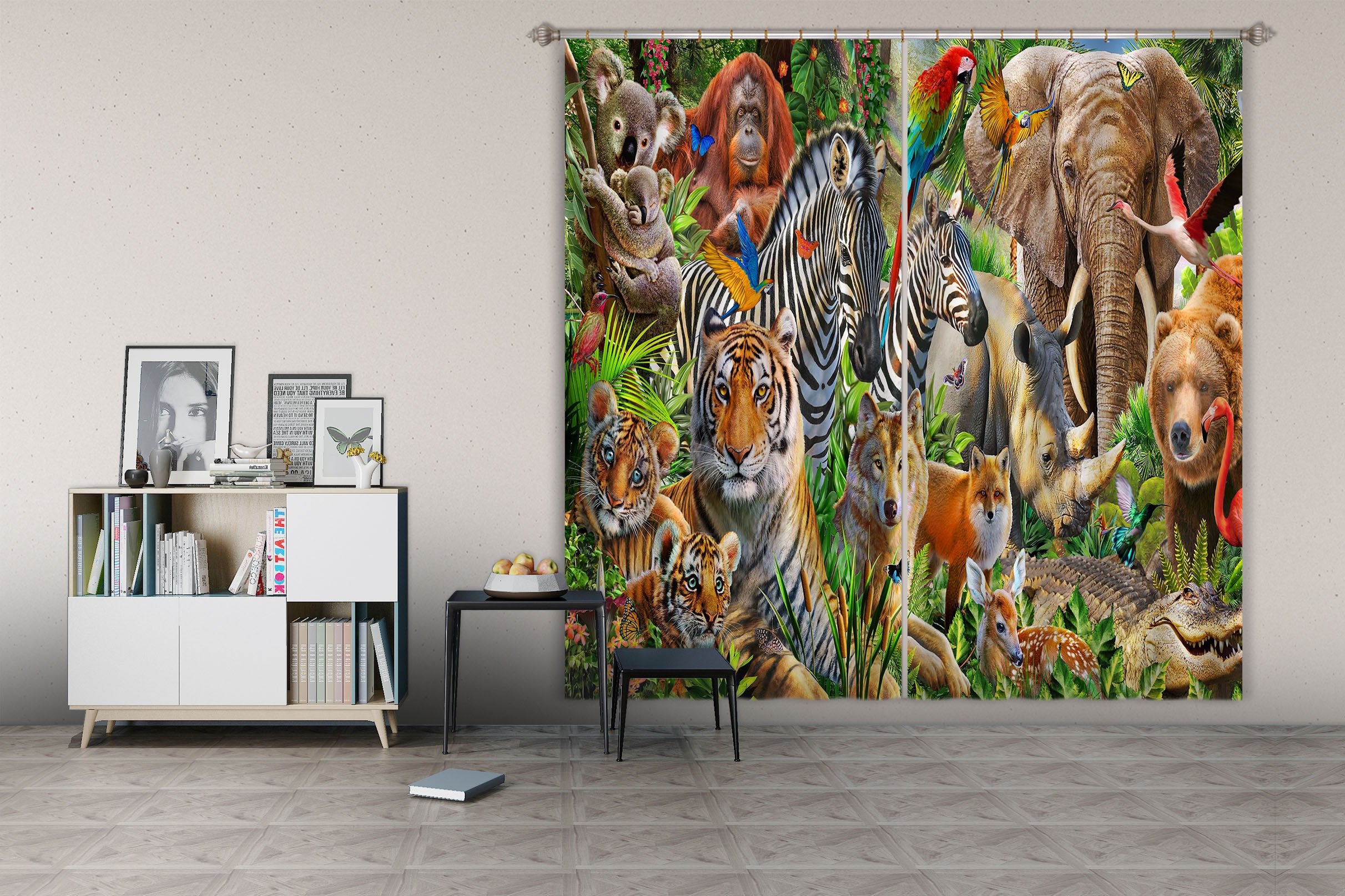3D Animal World 065 Adrian Chesterman Curtain Curtains Drapes Wallpaper AJ Wallpaper