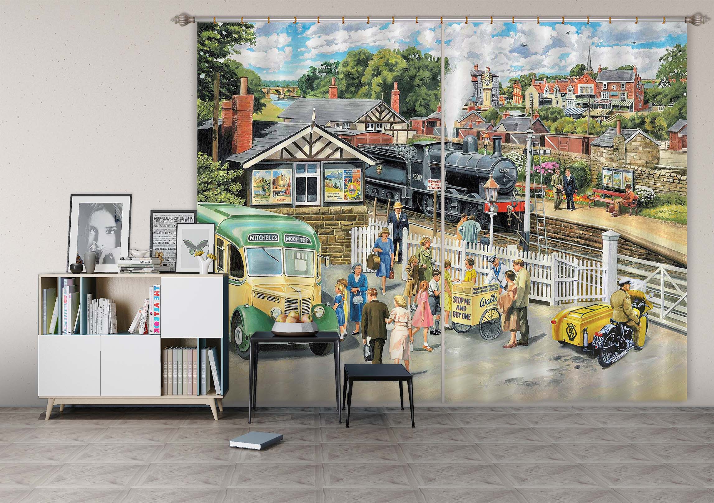 3D Selling Icecream 089 Trevor Mitchell Curtain Curtains Drapes