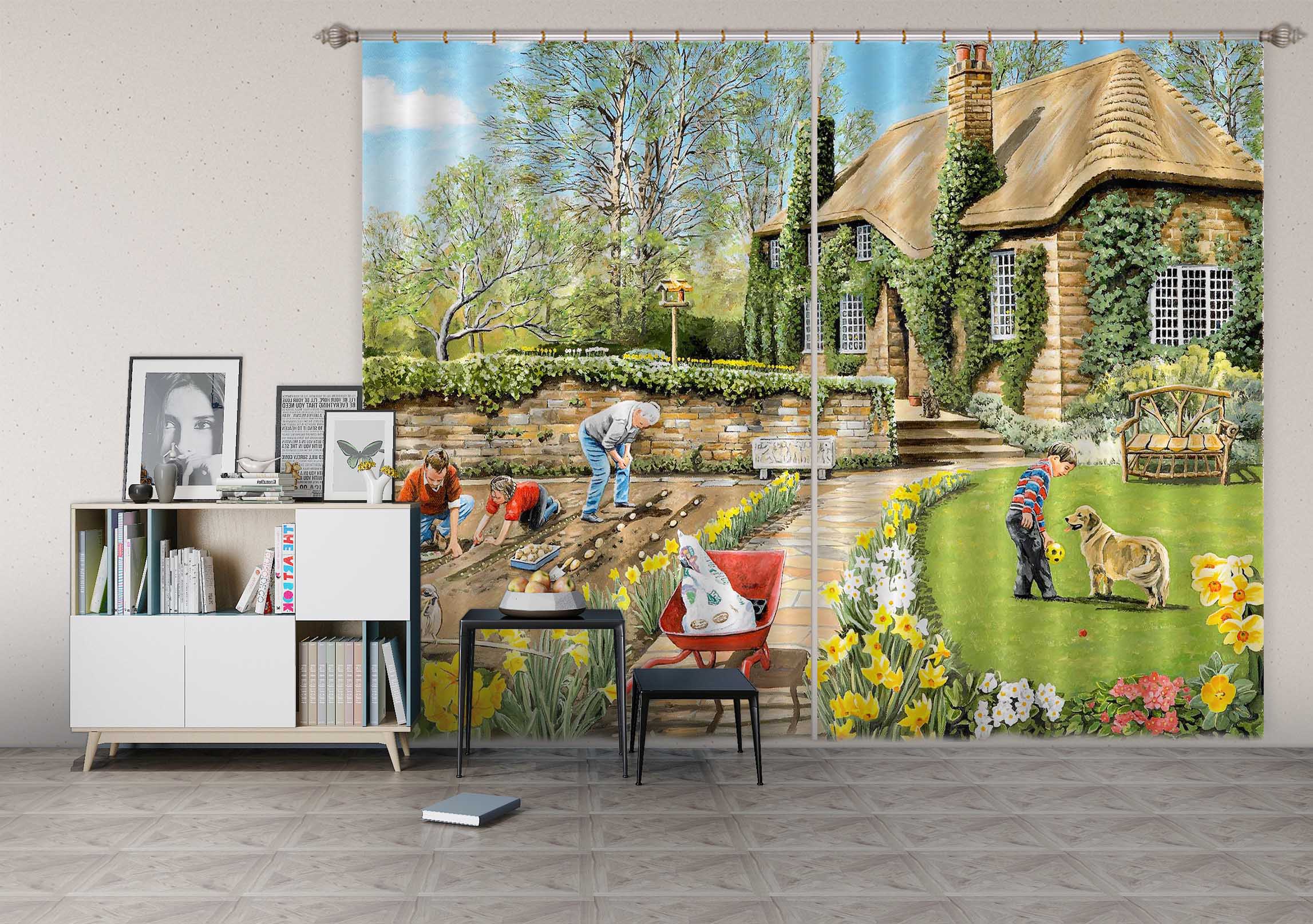 3D Spring Gardening 091 Trevor Mitchell Curtain Curtains Drapes