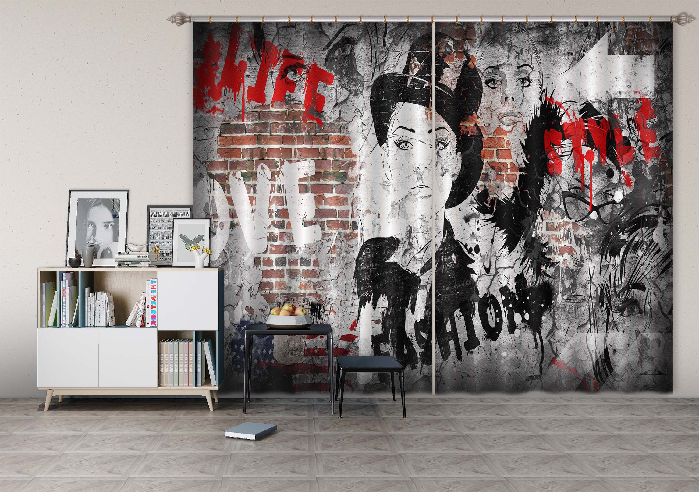 3D Doodle Avatar 706 Curtains Drapes