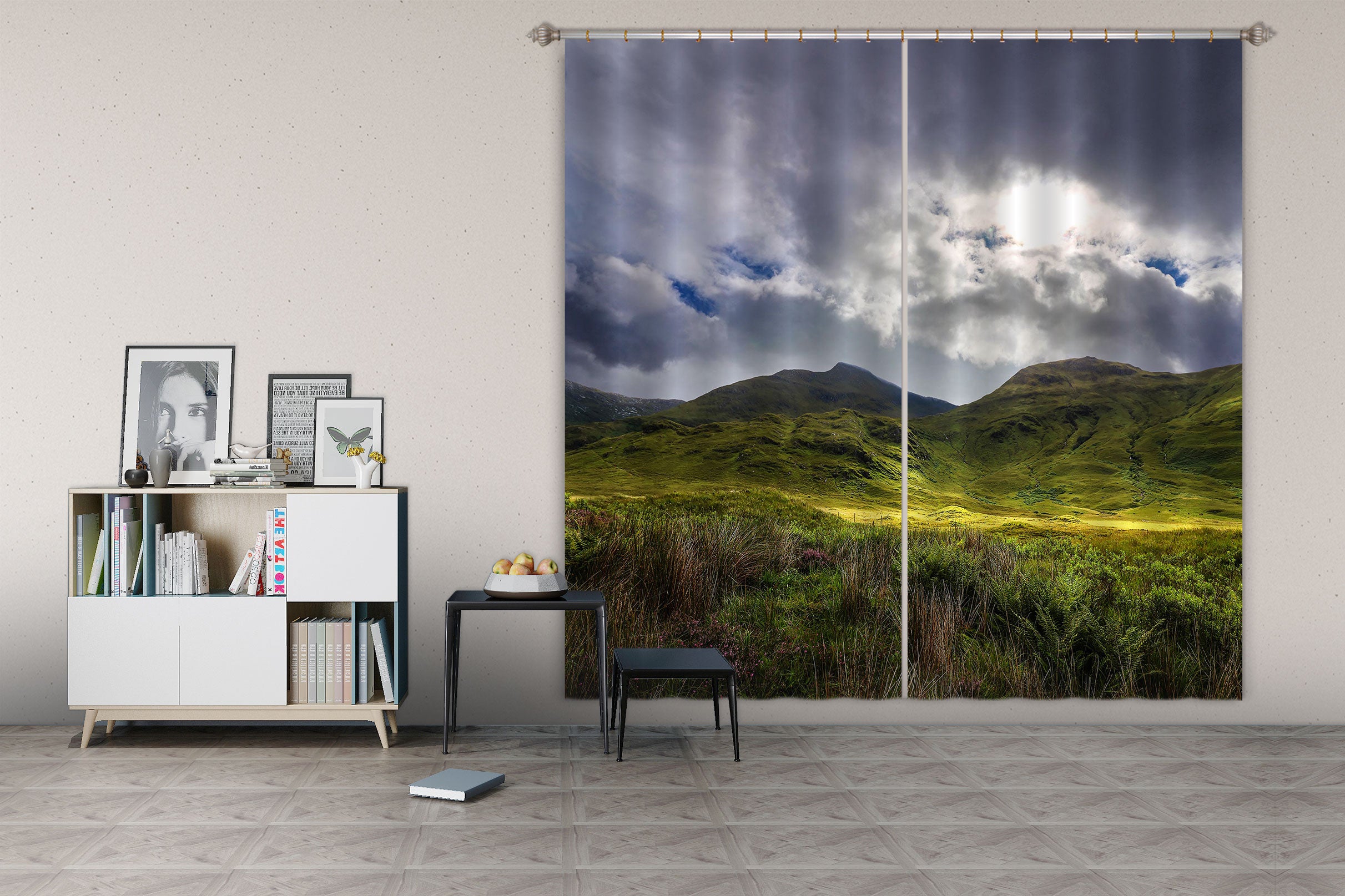 3D Green Valley 010 Jerry LoFaro Curtain Curtains Drapes