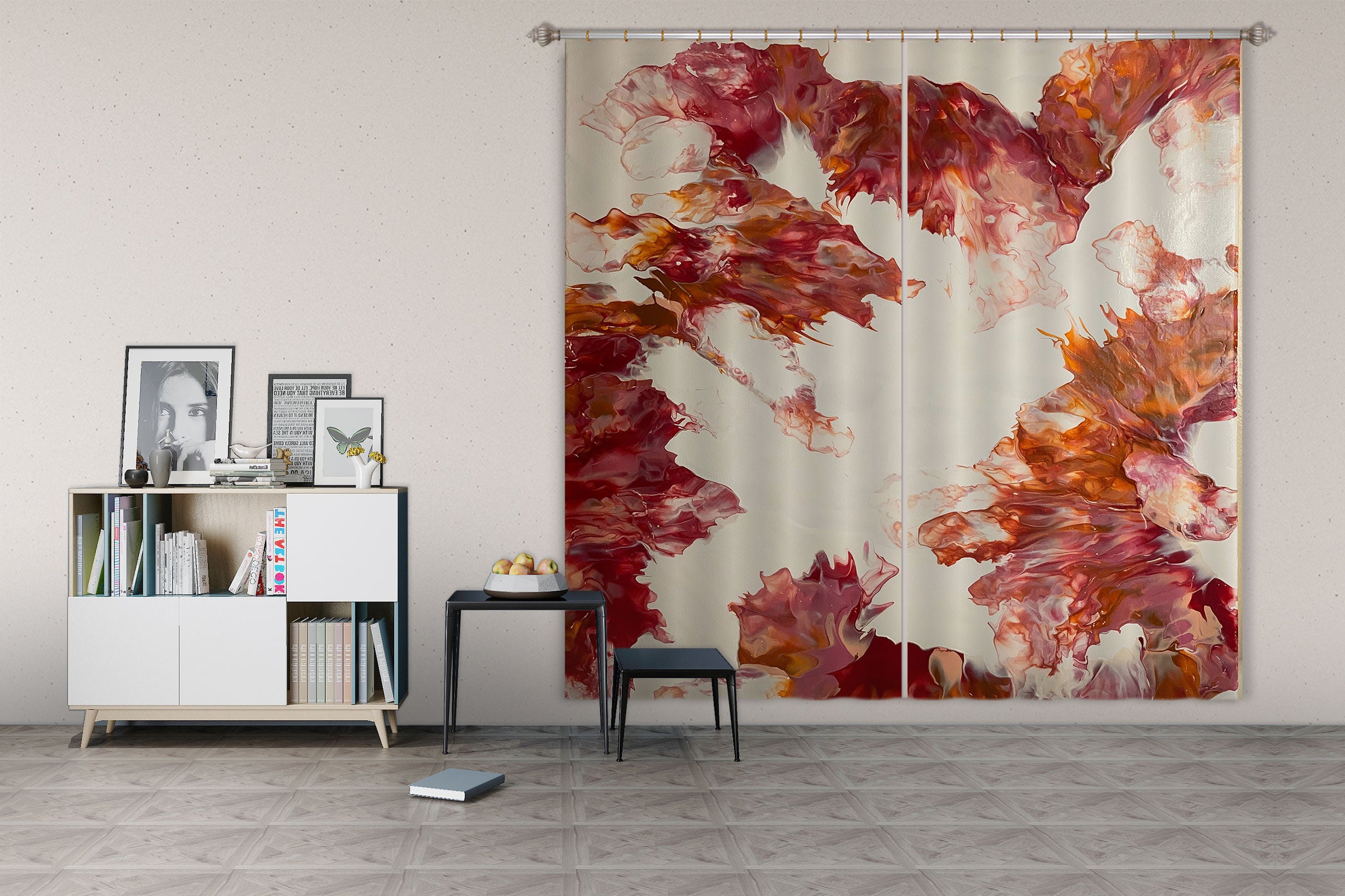 3D Red Texture 8148 Valerie Latrice Curtain Curtains Drapes