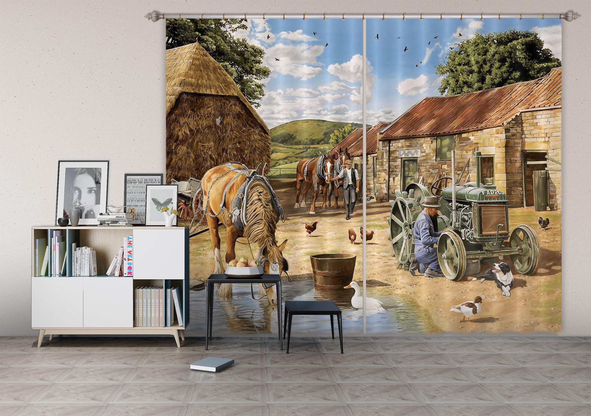 3D Back From The Fields 046 Trevor Mitchell Curtain Curtains Drapes Wallpaper AJ Wallpaper