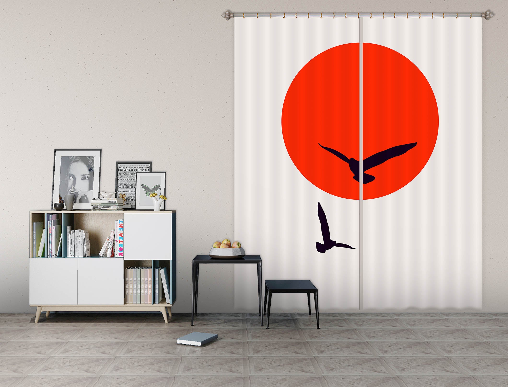 3D Black Eagle 1012 Boris Draschoff Curtain Curtains Drapes