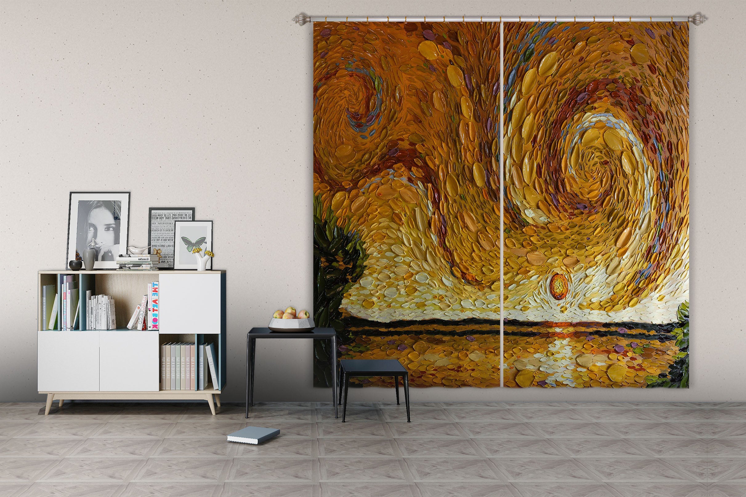 3D Wave Shell 052 Dena Tollefson Curtain Curtains Drapes