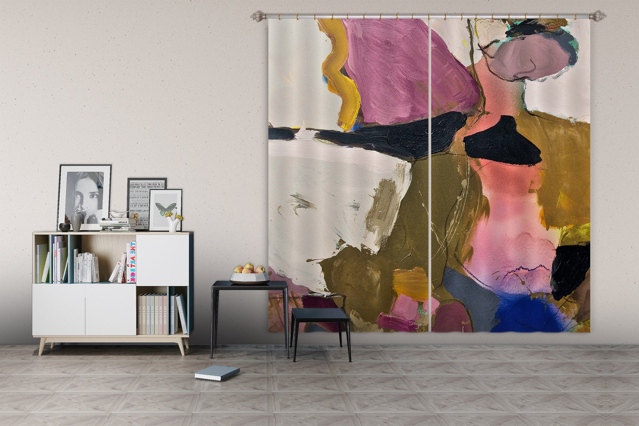 3D Color Graffiti 295 Allan P. Friedlander Curtain Curtains Drapes