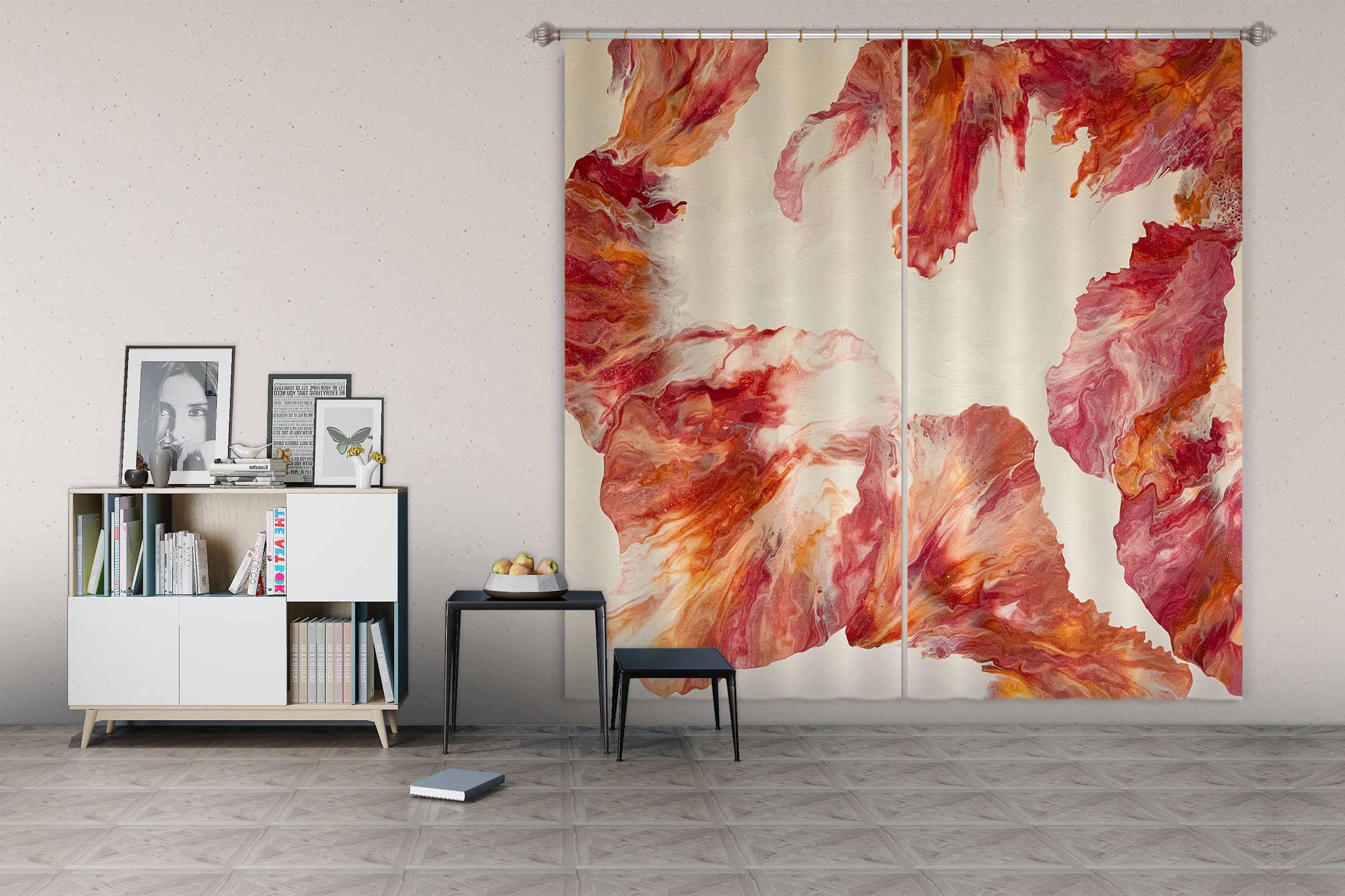 3D Red Pattern 8147 Valerie Latrice Curtain Curtains Drapes