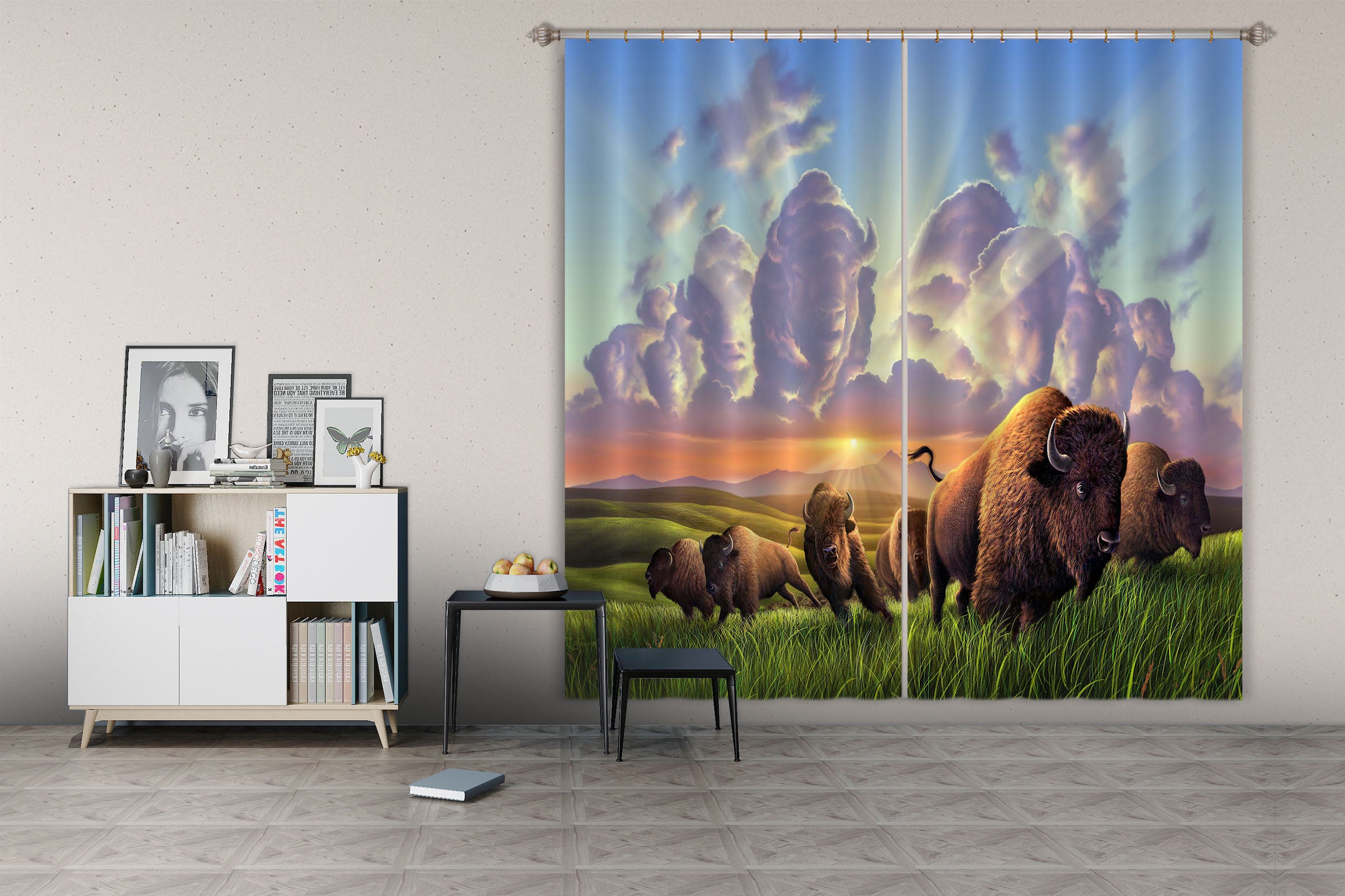 3D Stampede 047 Jerry LoFaro Curtain Curtains Drapes