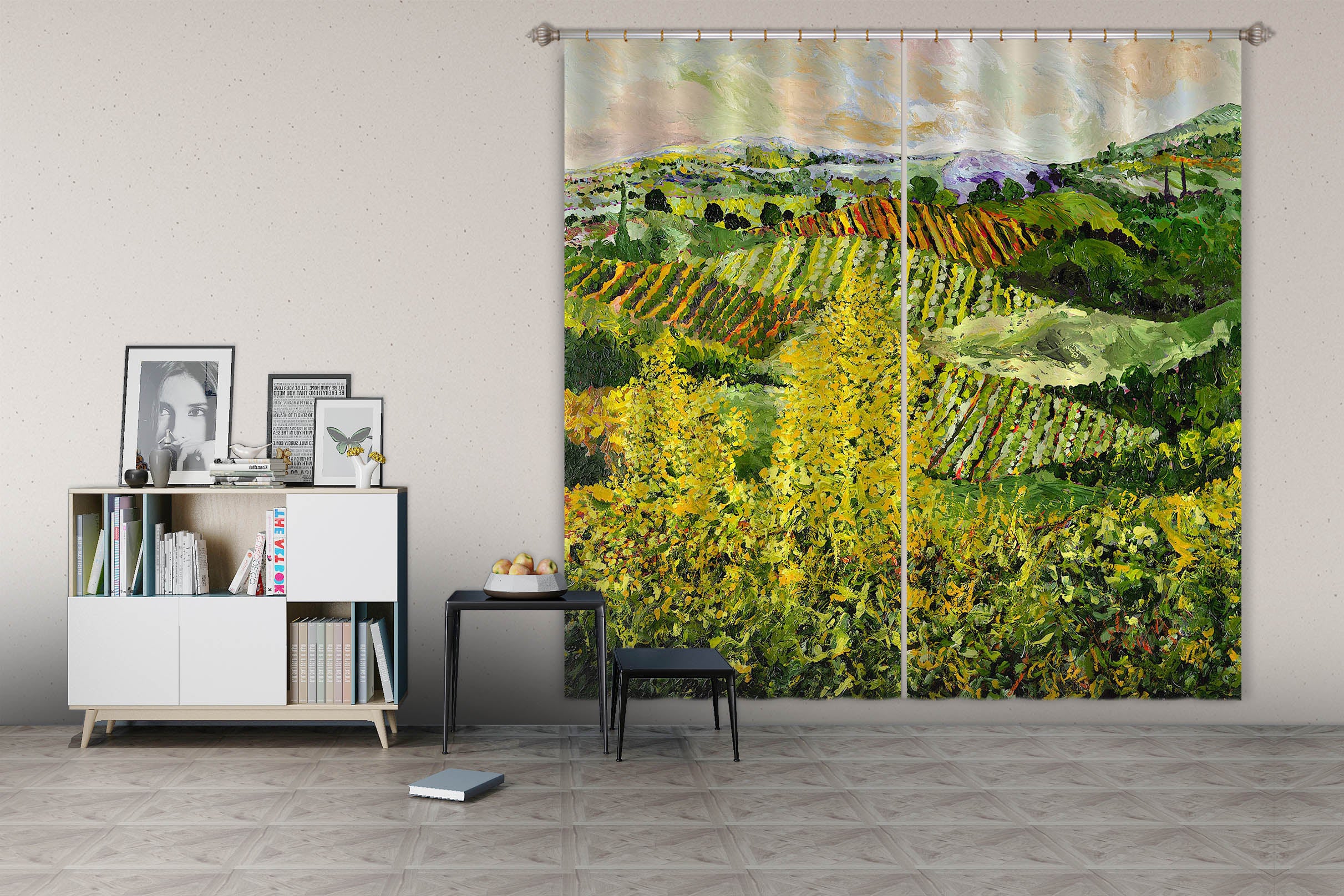 3D Yellow Trees 133 Allan P. Friedlander Curtain Curtains Drapes