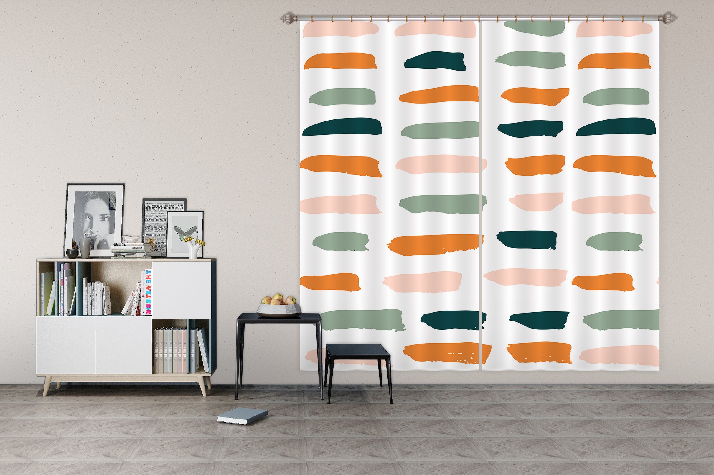 3D Colored Strip 111113 Kashmira Jayaprakash Curtain Curtains Drapes