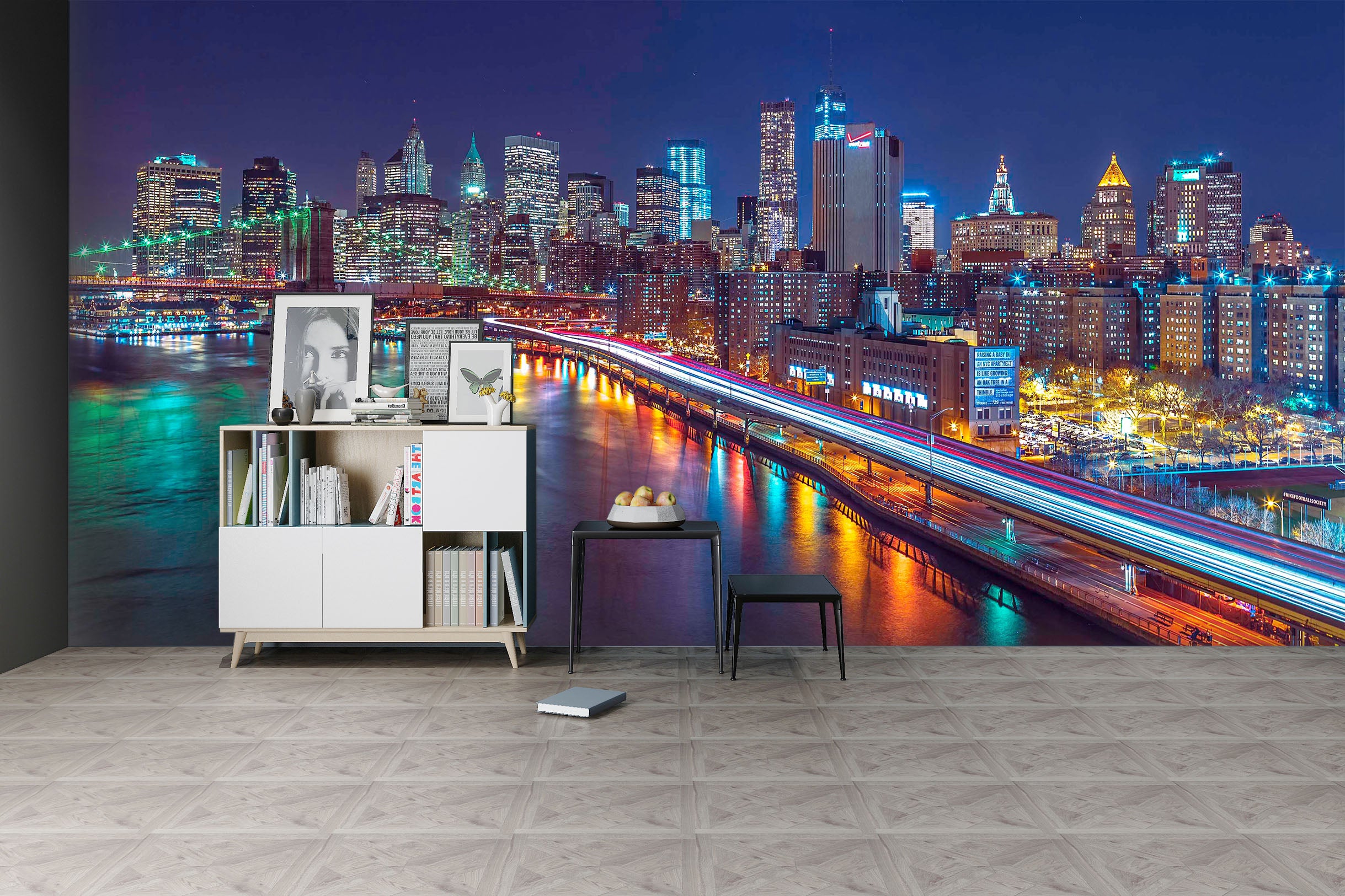 3D River Lights 1407 Assaf Frank Wall Mural Wall Murals