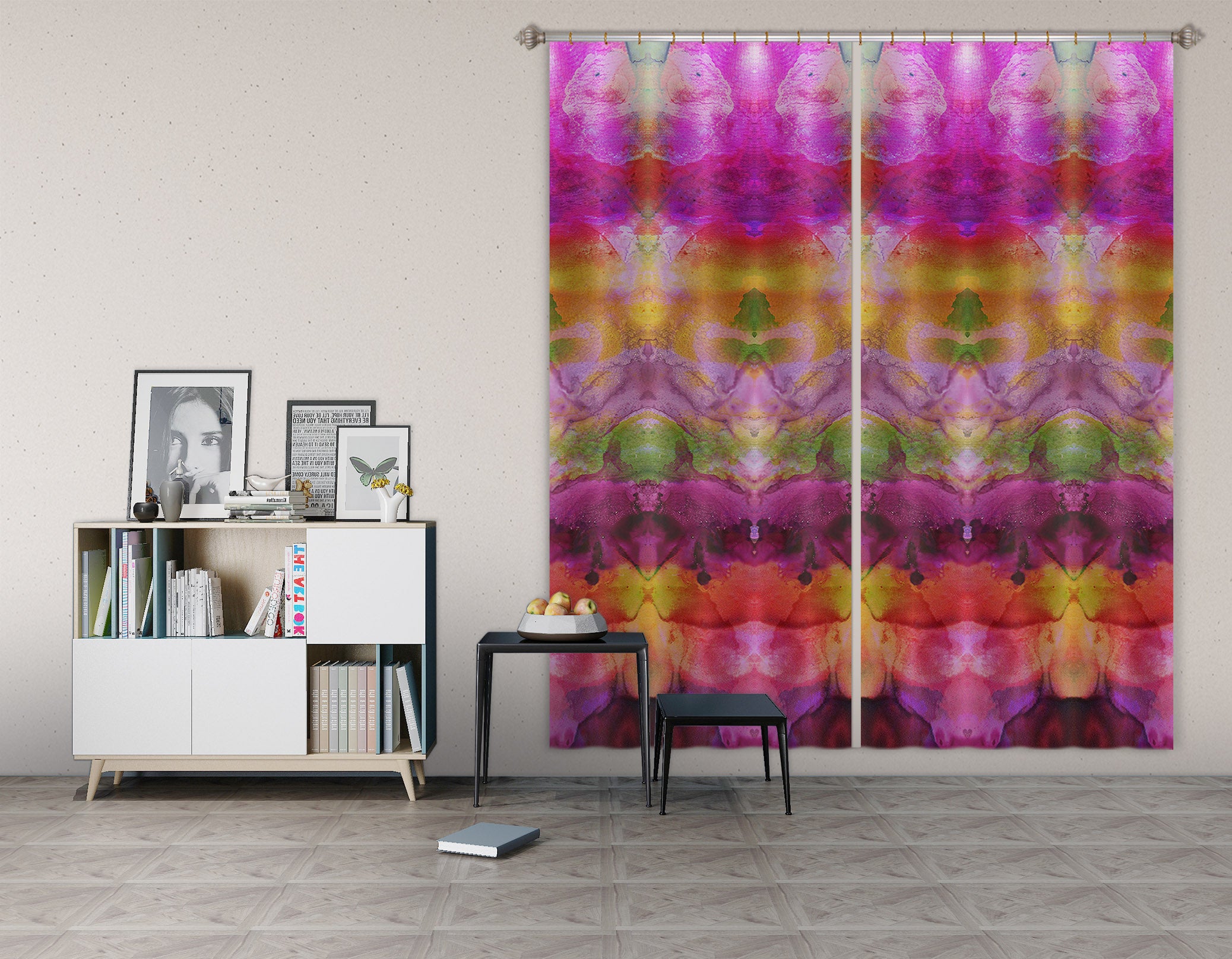 3D Pinky Inks Shandra Smith 71049 Shandra Smith Curtain Curtains Drapes