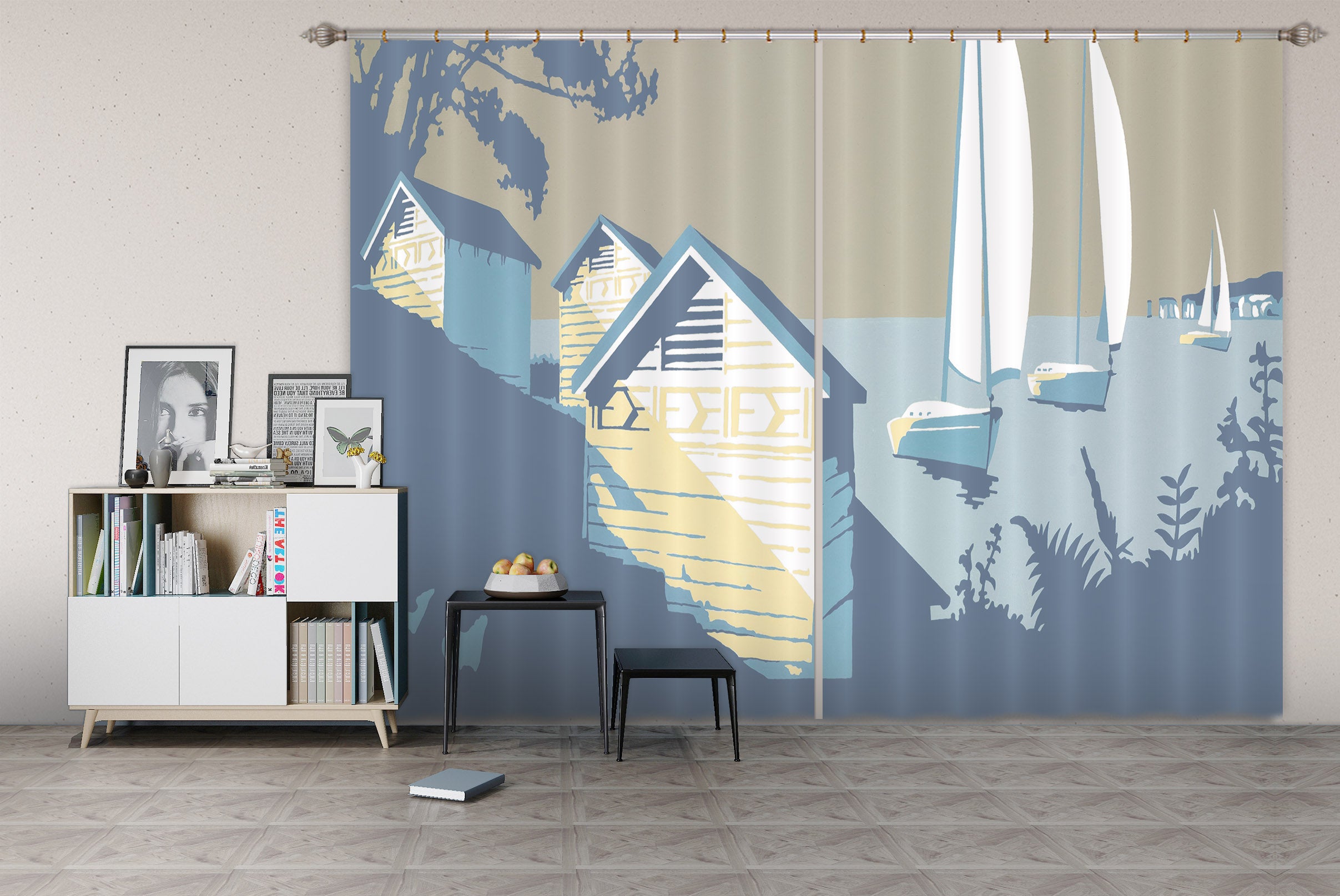 3D Sandbanks And The Purbecks 142 Steve Read Curtain Curtains Drapes