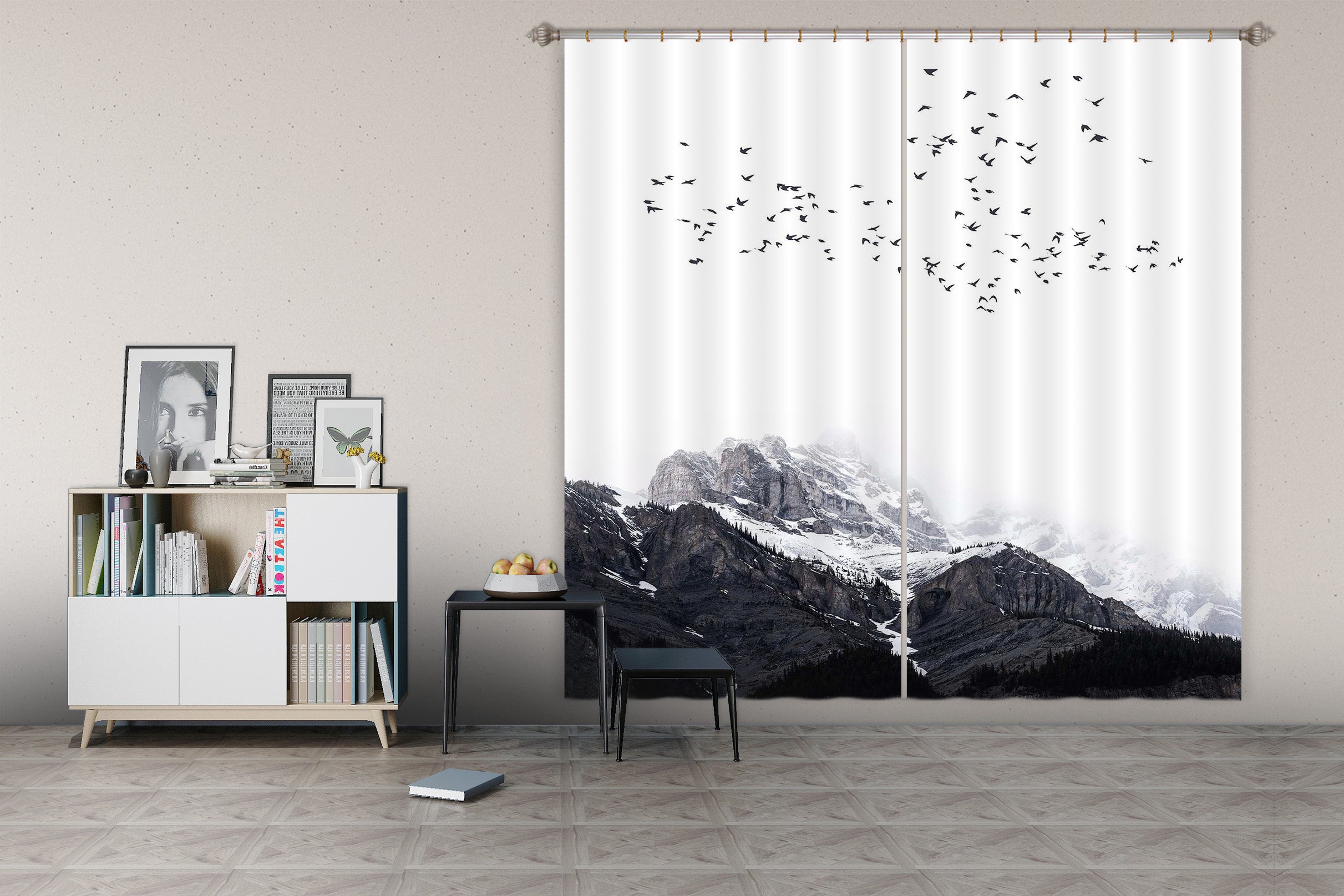 3D The Mountain 060 Boris Draschoff Curtain Curtains Drapes