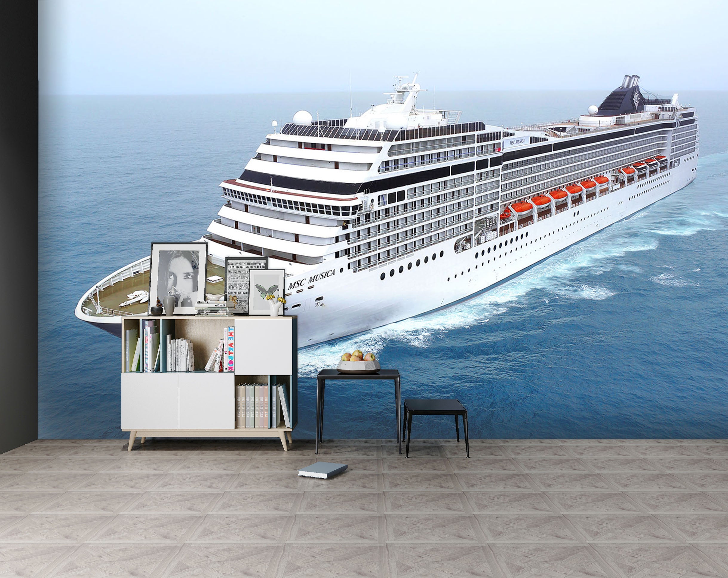 3D White Cruise 141 Vehicle Wall Murals