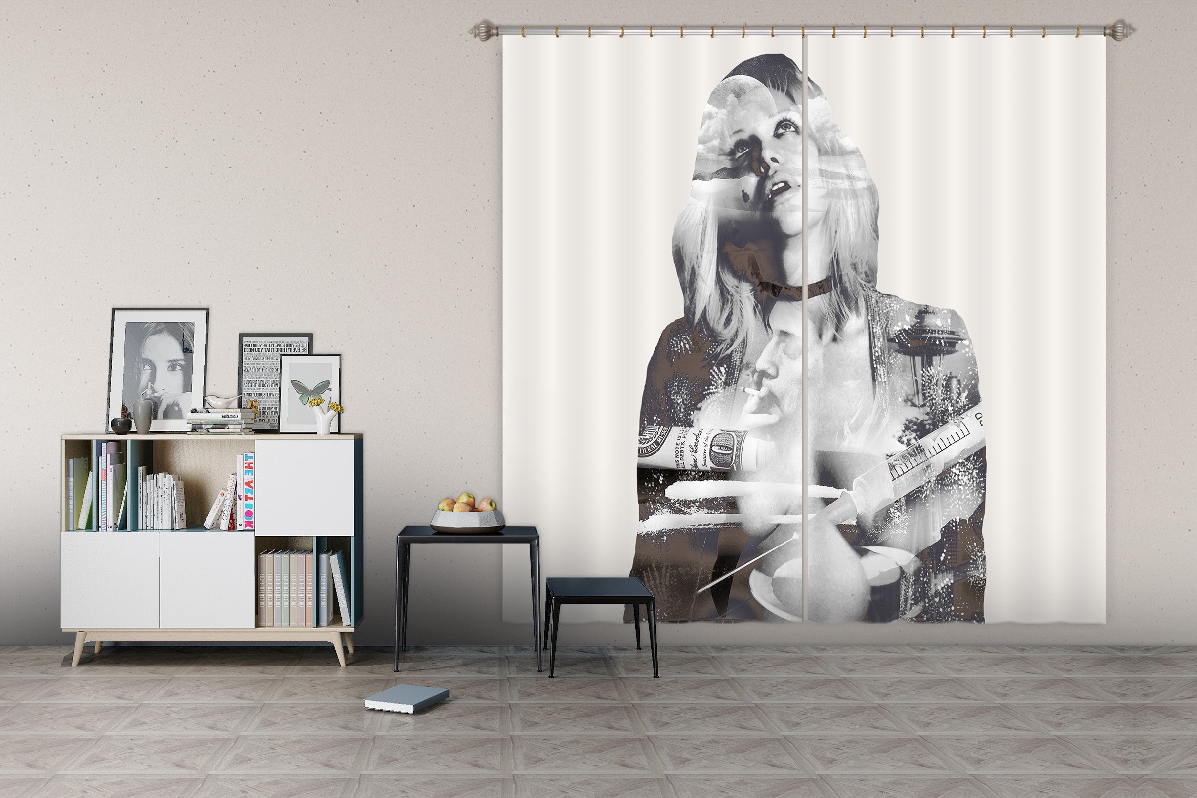 3D Courtney Love Star 033 Marco Cavazzana Curtain Curtains Drapes