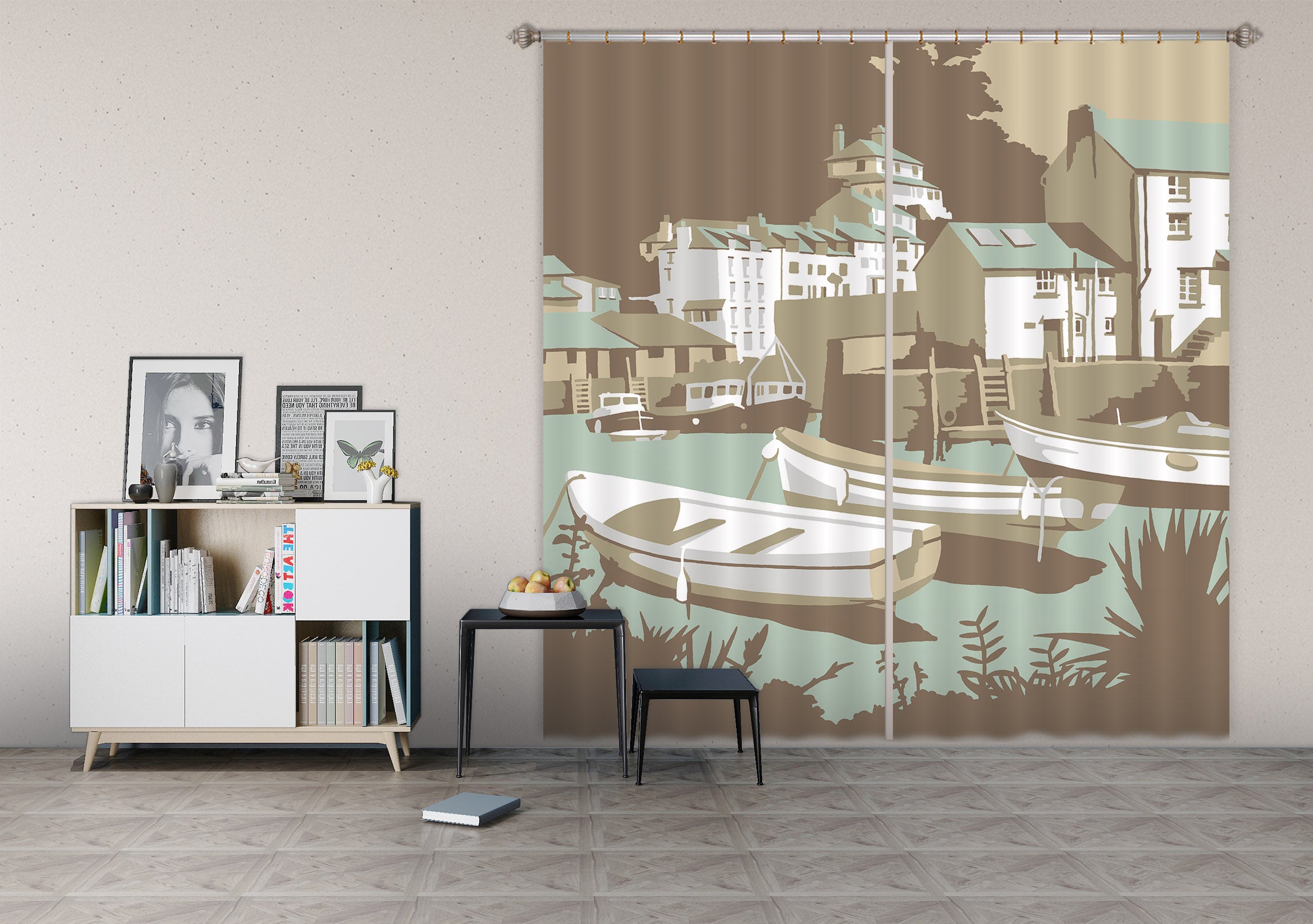 3D Polperro 130 Steve Read Curtain Curtains Drapes