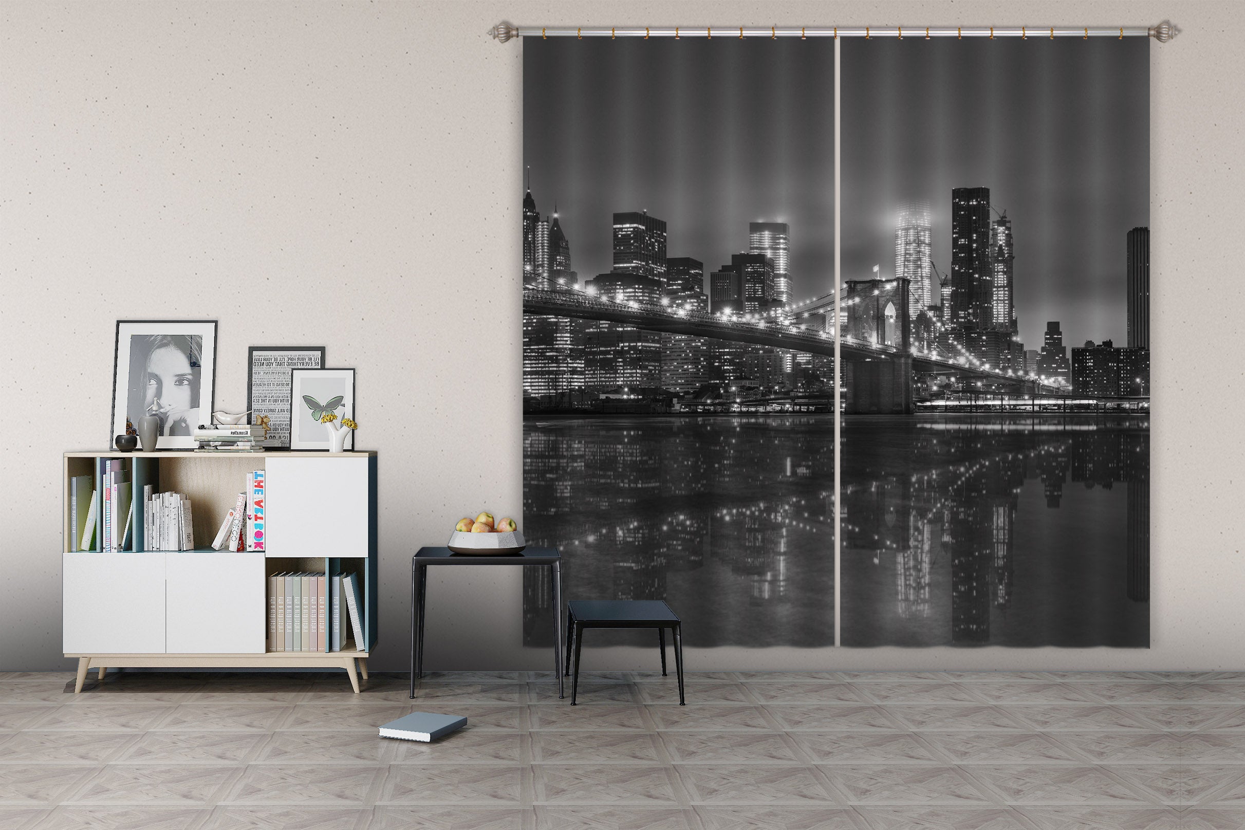 3D Grey City 107 Marco Carmassi Curtain Curtains Drapes