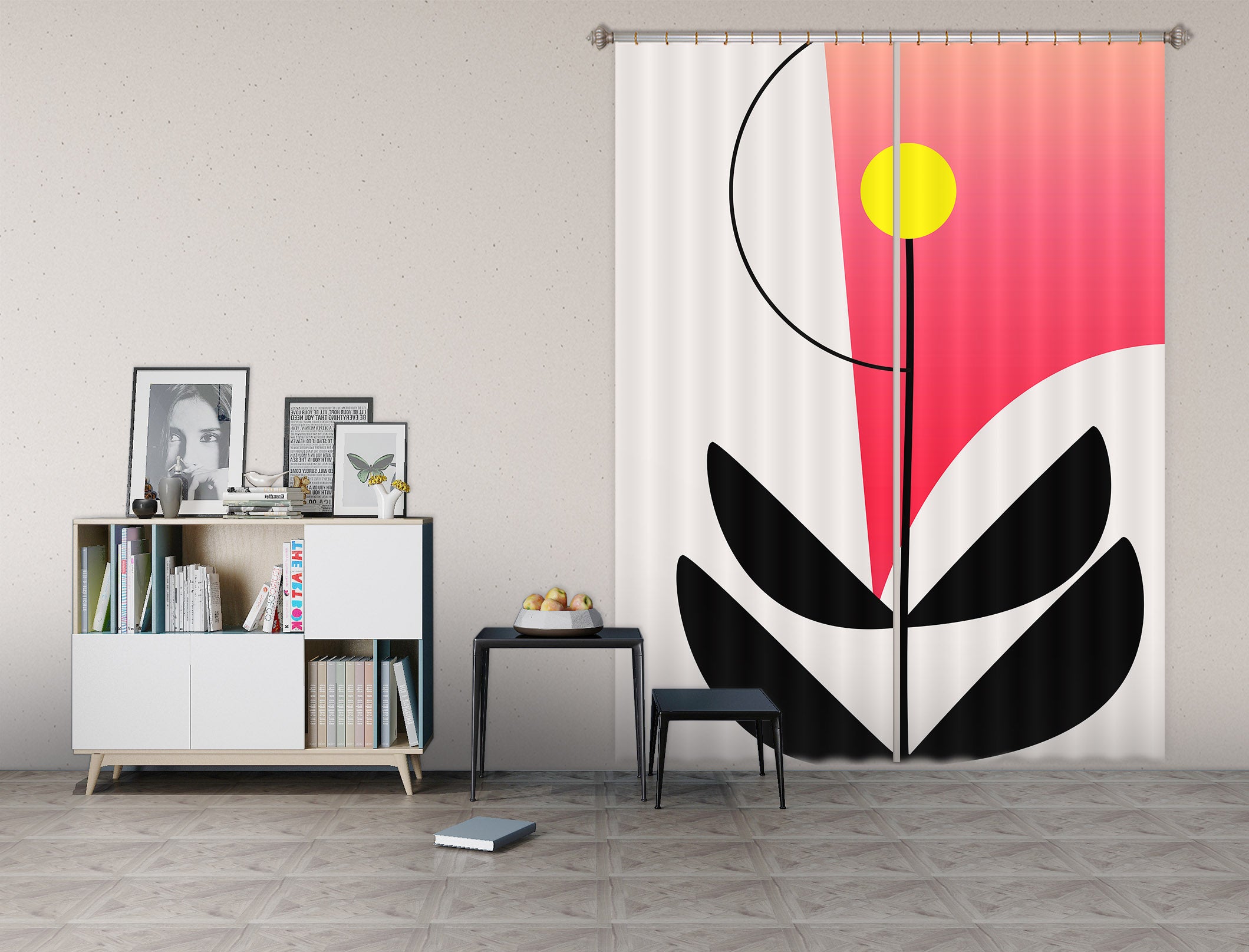 3D Rainbow Rain 1102 Boris Draschoff Curtain Curtains Drapes