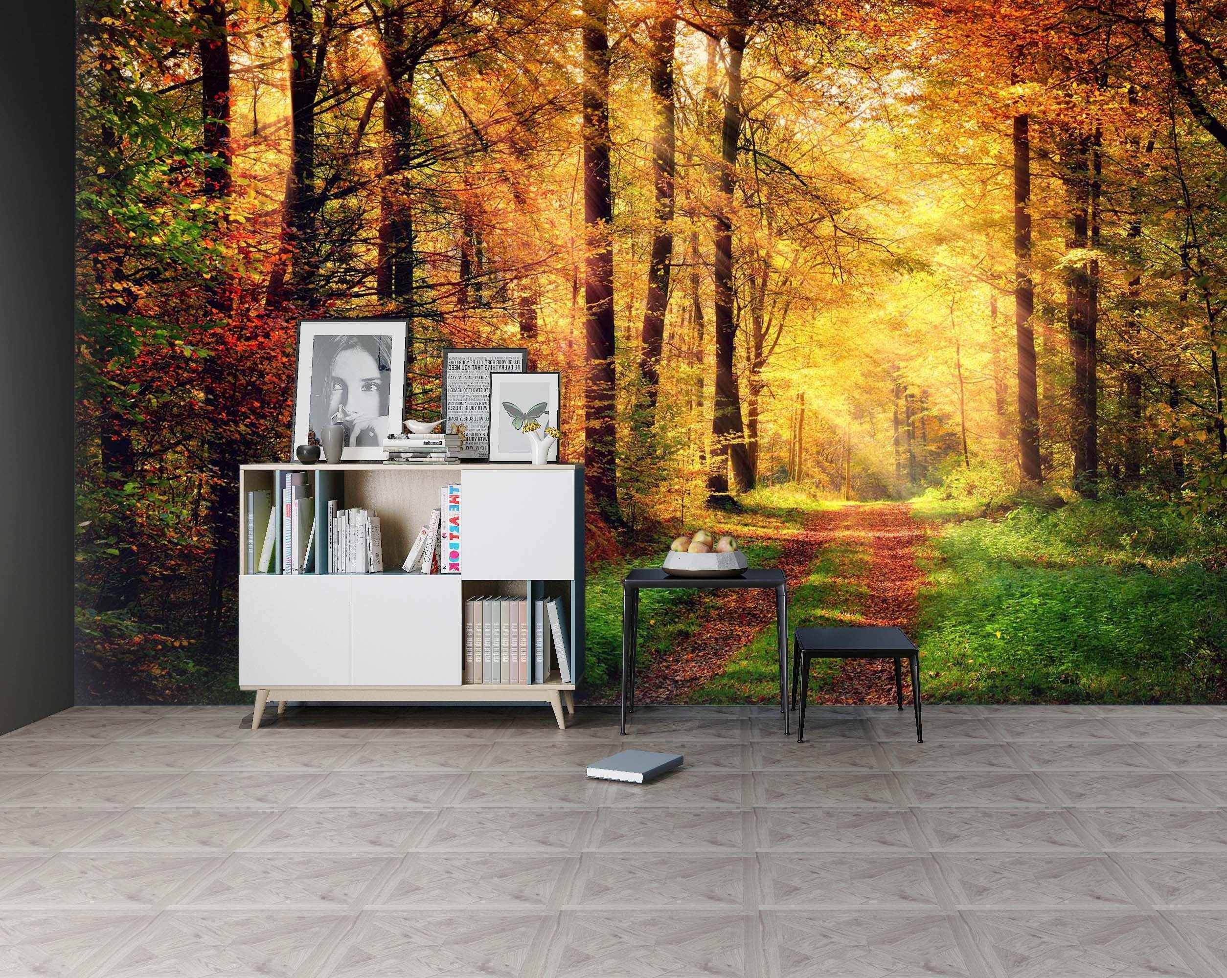 3D Autumn Forest 127 Wall Murals Wallpaper AJ Wallpaper 2