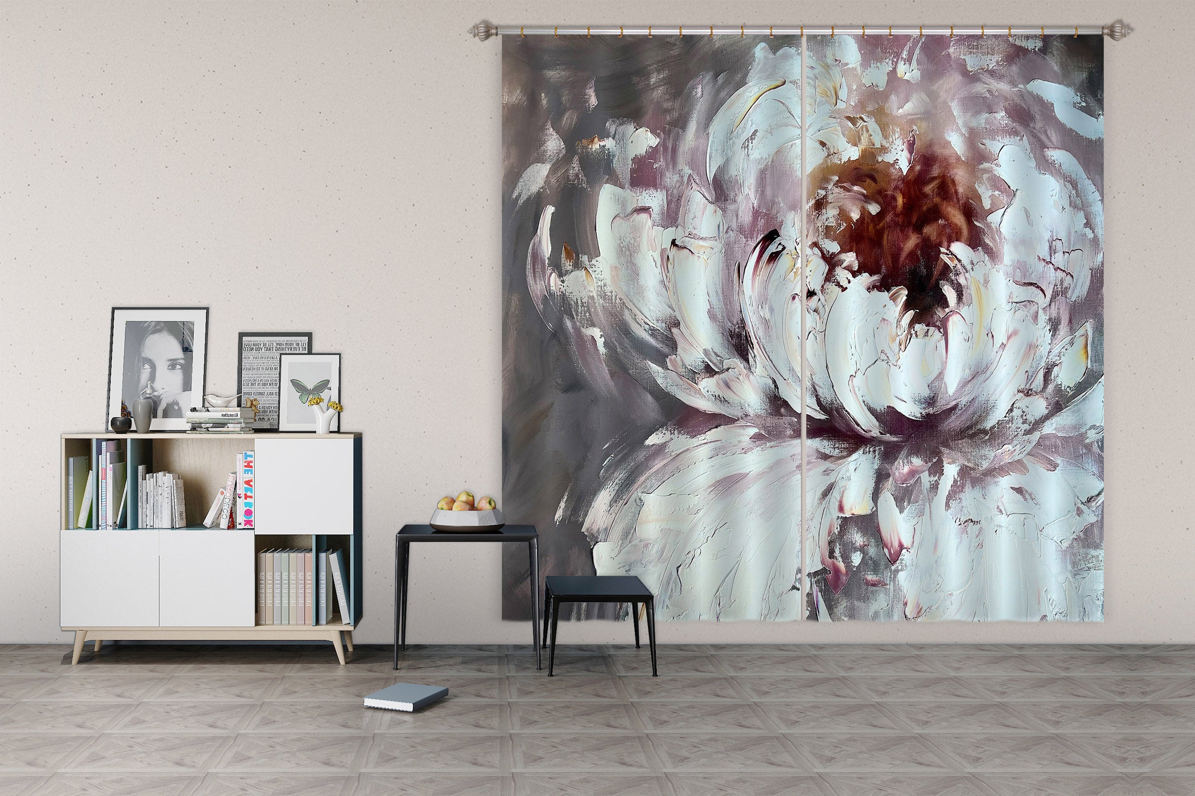 3D Watercolor Flowers 3024 Skromova Marina Curtain Curtains Drapes