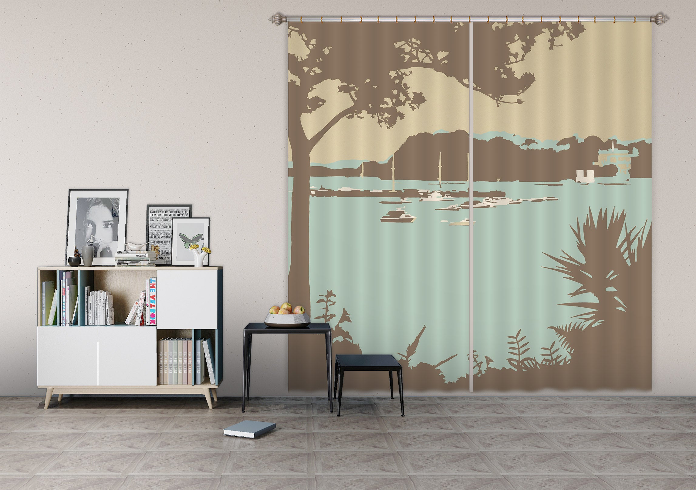 3D Sandbanks Brownsea Island 140 Steve Read Curtain Curtains Drapes