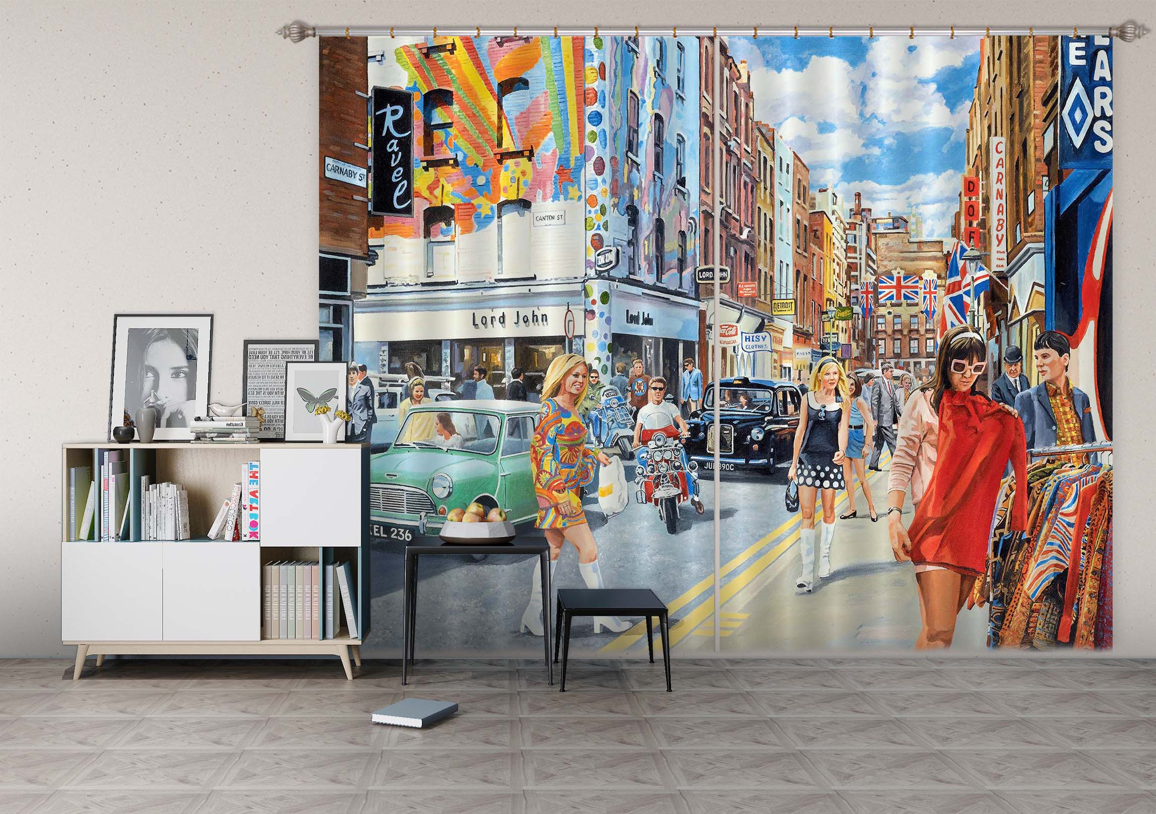 3D Carnaby Street 053 Trevor Mitchell Curtain Curtains Drapes