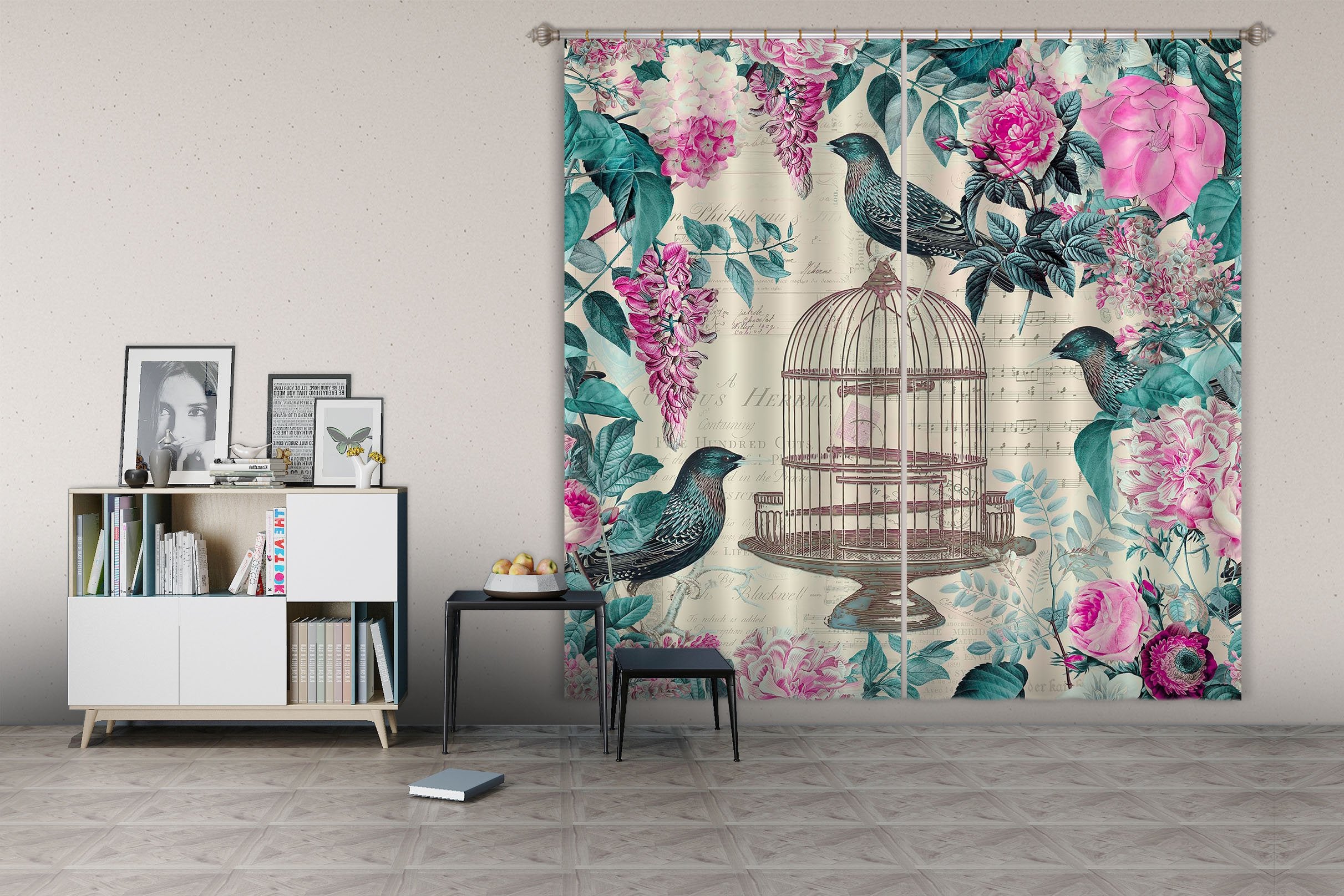 3D Birds Tweet 043 Andrea haase Curtain Curtains Drapes Wallpaper AJ Wallpaper
