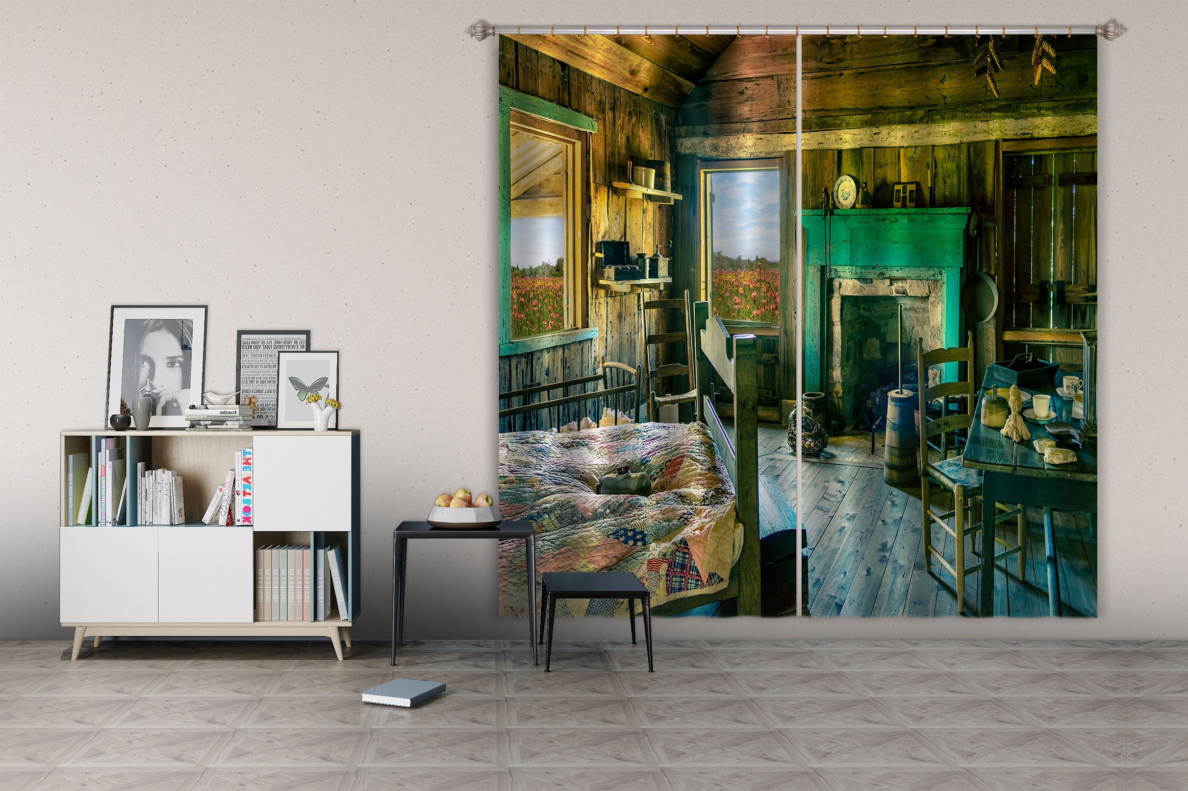 3D Room Bed 5340 Beth Sheridan Curtain Curtains Drapes