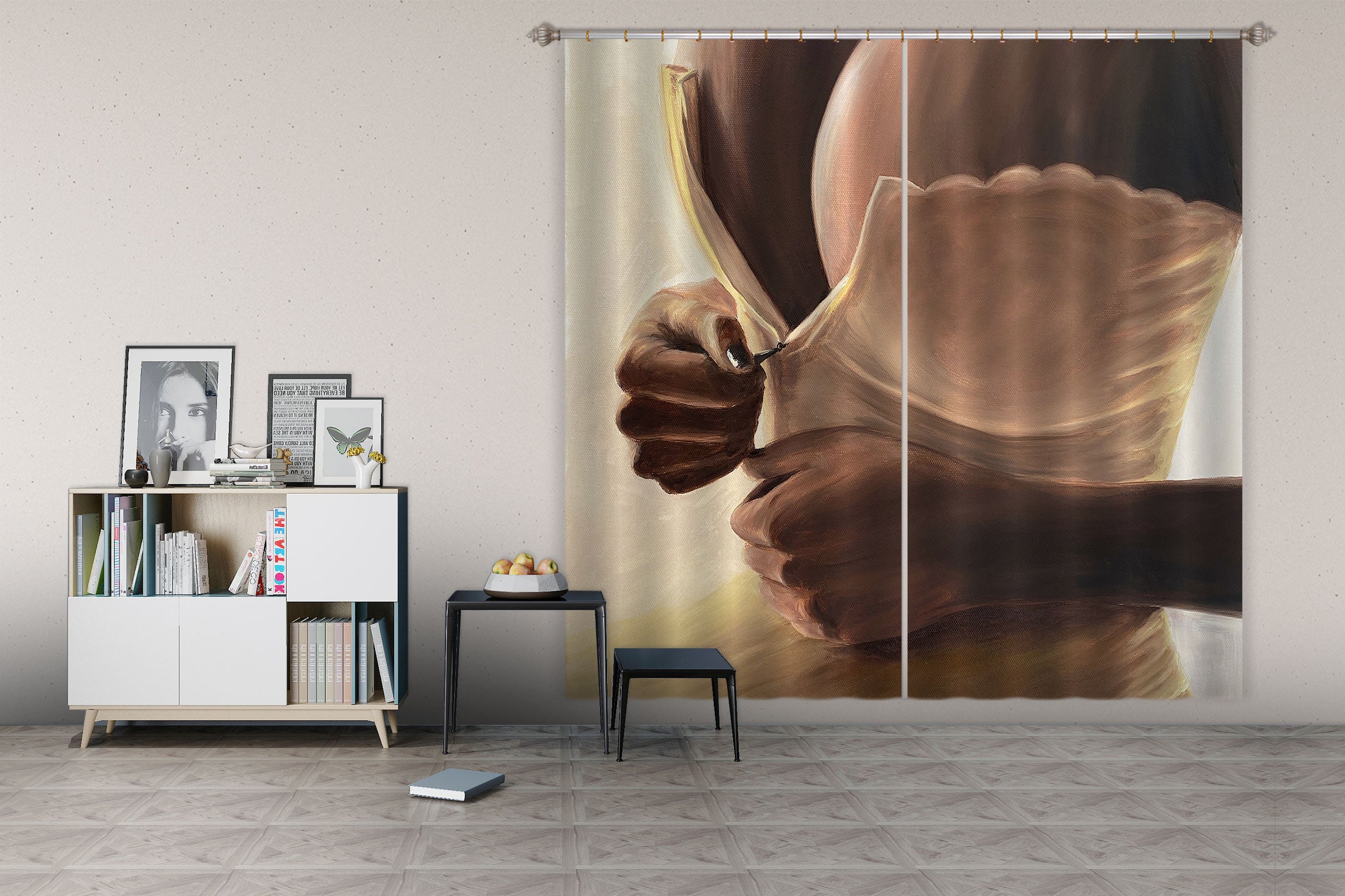 3D White Skirt 9765 Marina Zotova Curtain Curtains Drapes