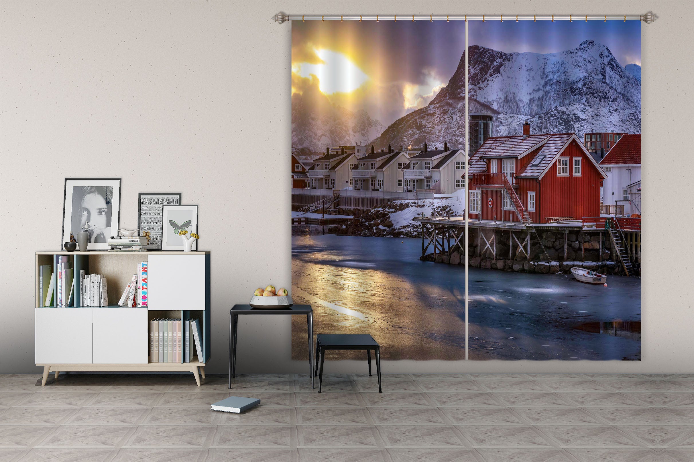 3D Snow House 114 Marco Carmassi Curtain Curtains Drapes