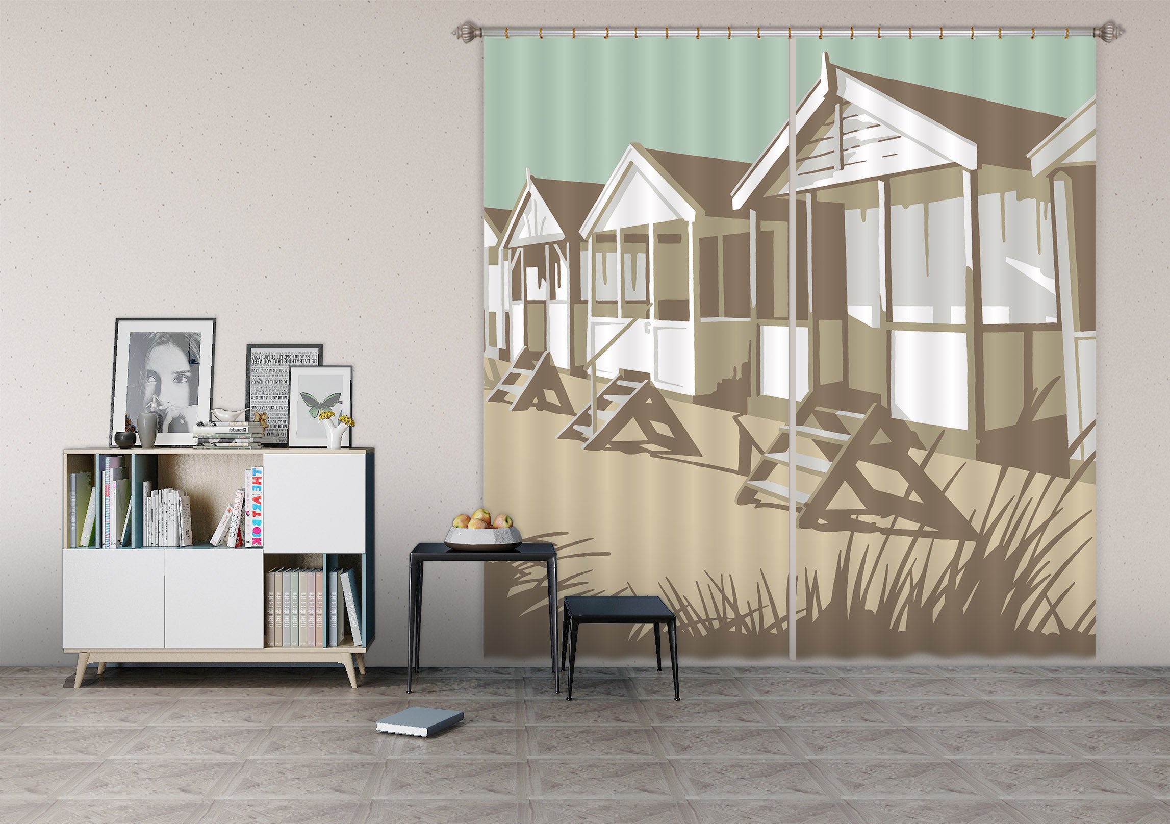 3D Southwold Huts 153 Steve Read Curtain Curtains Drapes