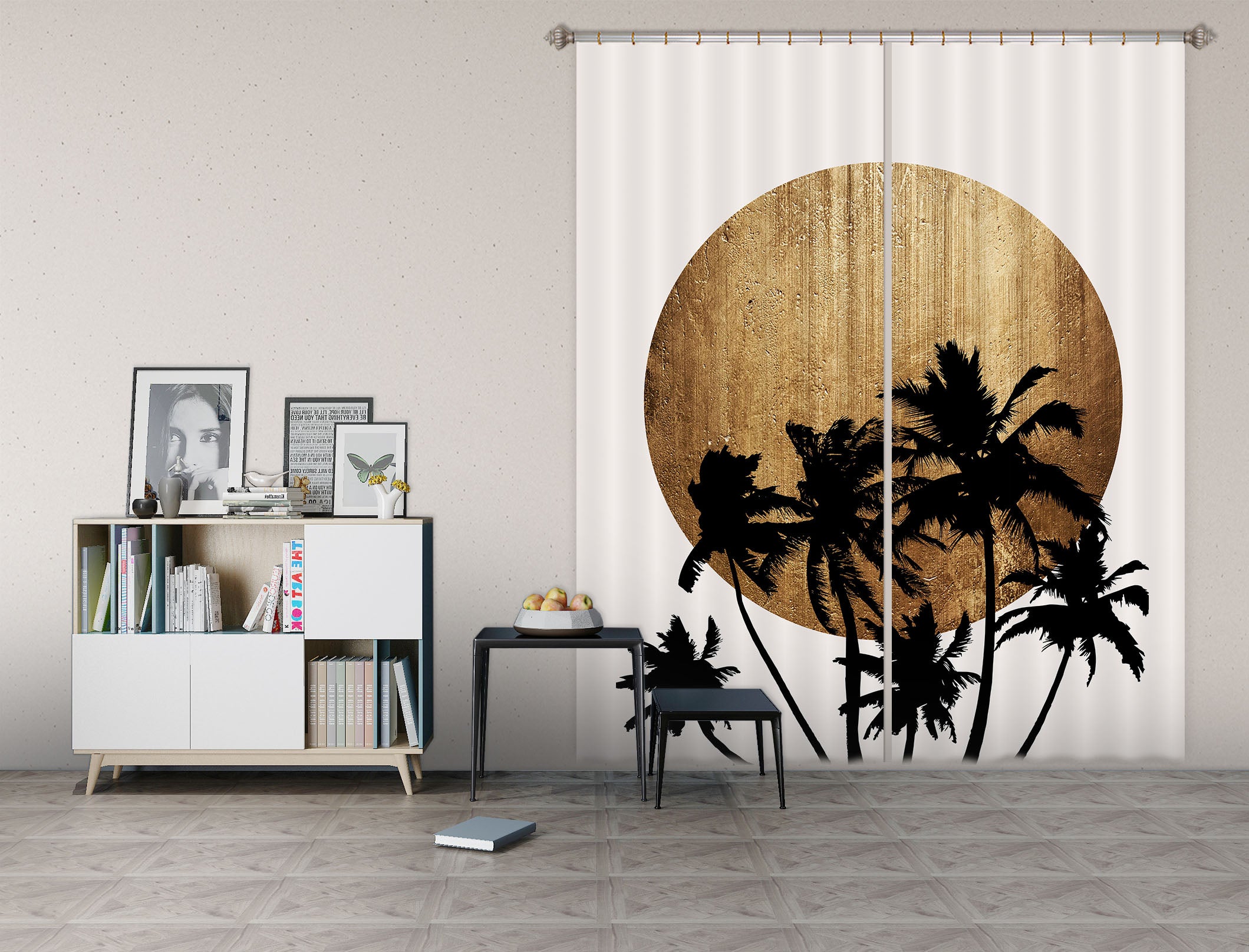3D Miami Beach 1082 Boris Draschoff Curtain Curtains Drapes