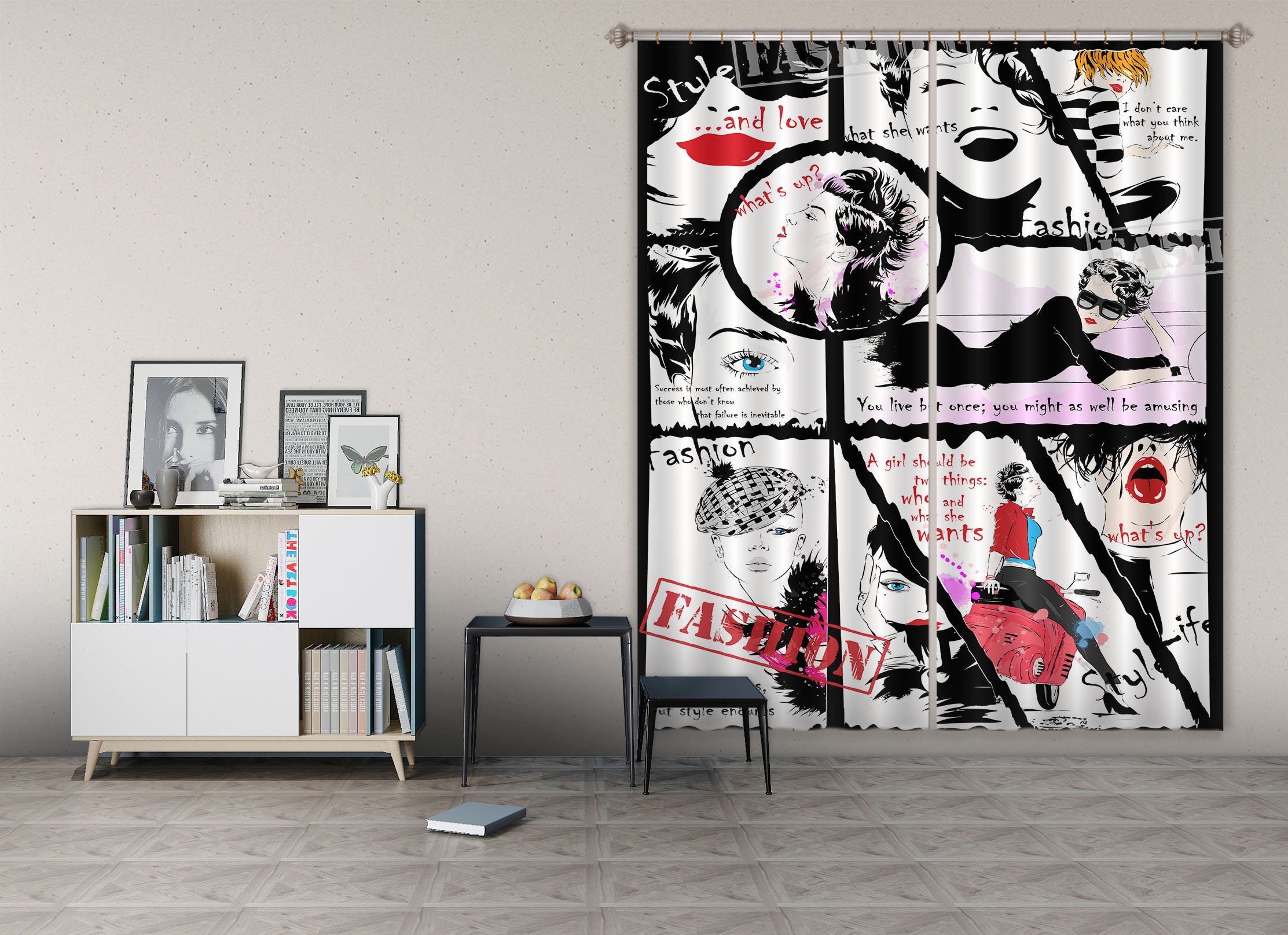 3D Color Graffiti 761 Curtains Drapes