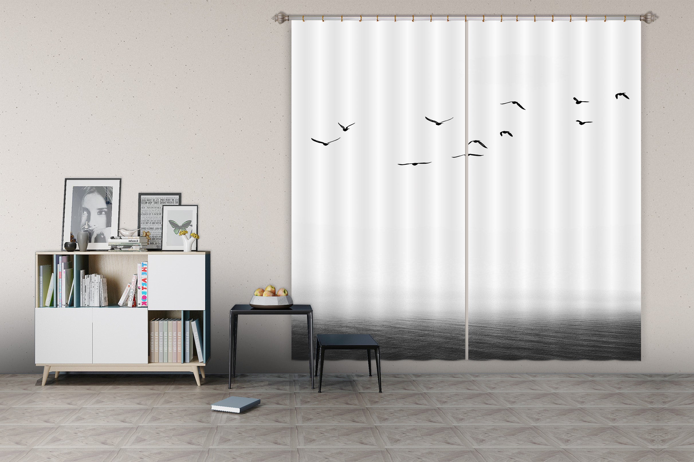 3D The Seaside 061 Boris Draschoff Curtain Curtains Drapes