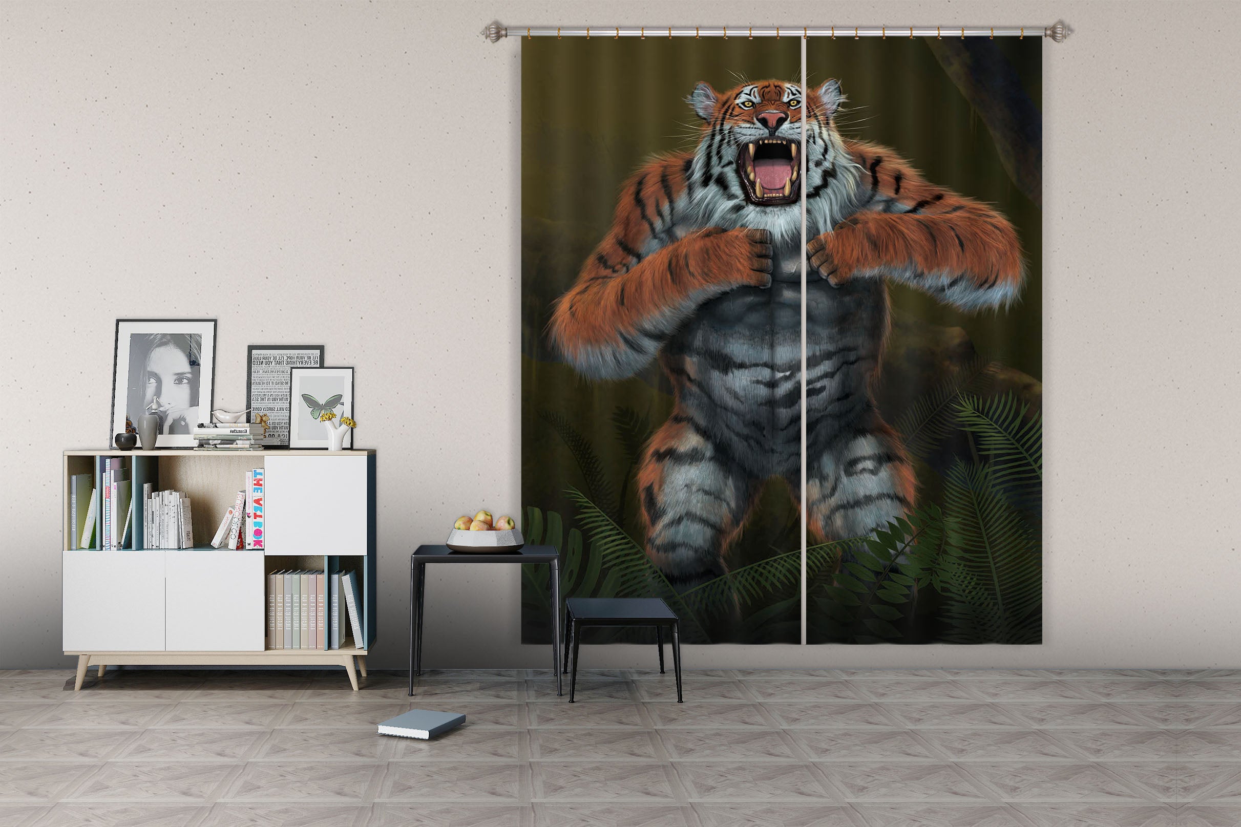 3D Tigerilla 081 Vincent Hie Curtain Curtains Drapes