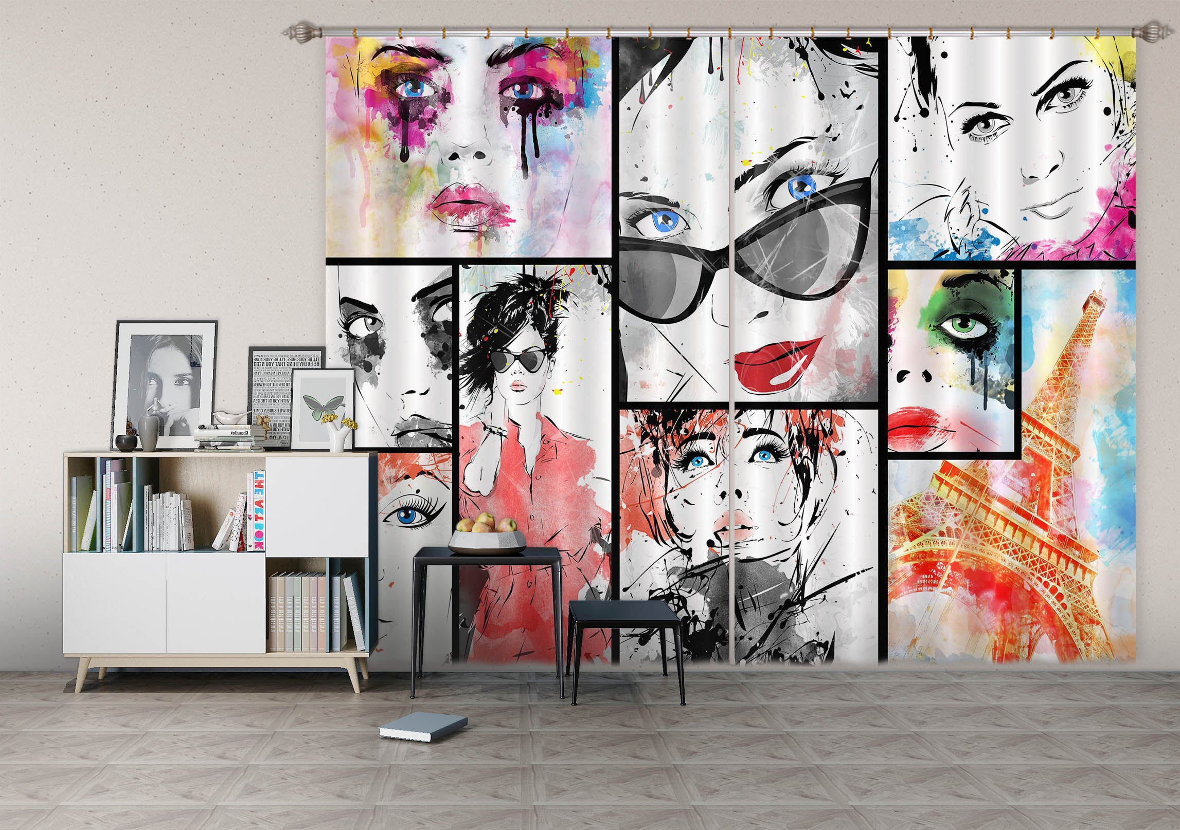 3D Fashion Girl 771 Curtains Drapes