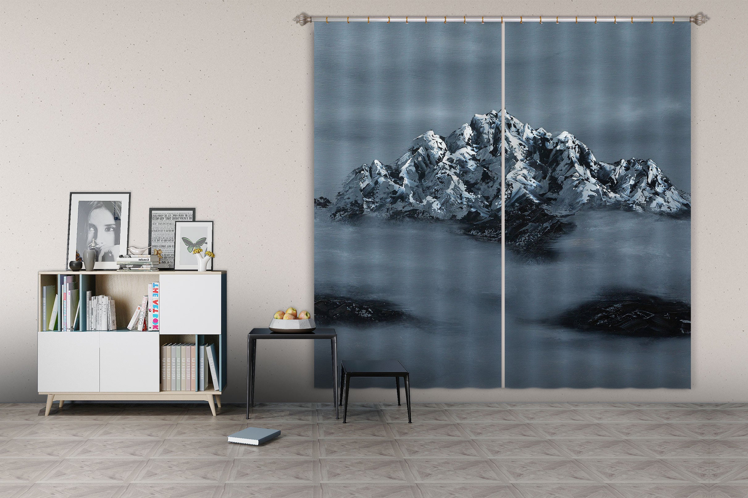 3D Snow Mountain 1701 Marina Zotova Curtain Curtains Drapes