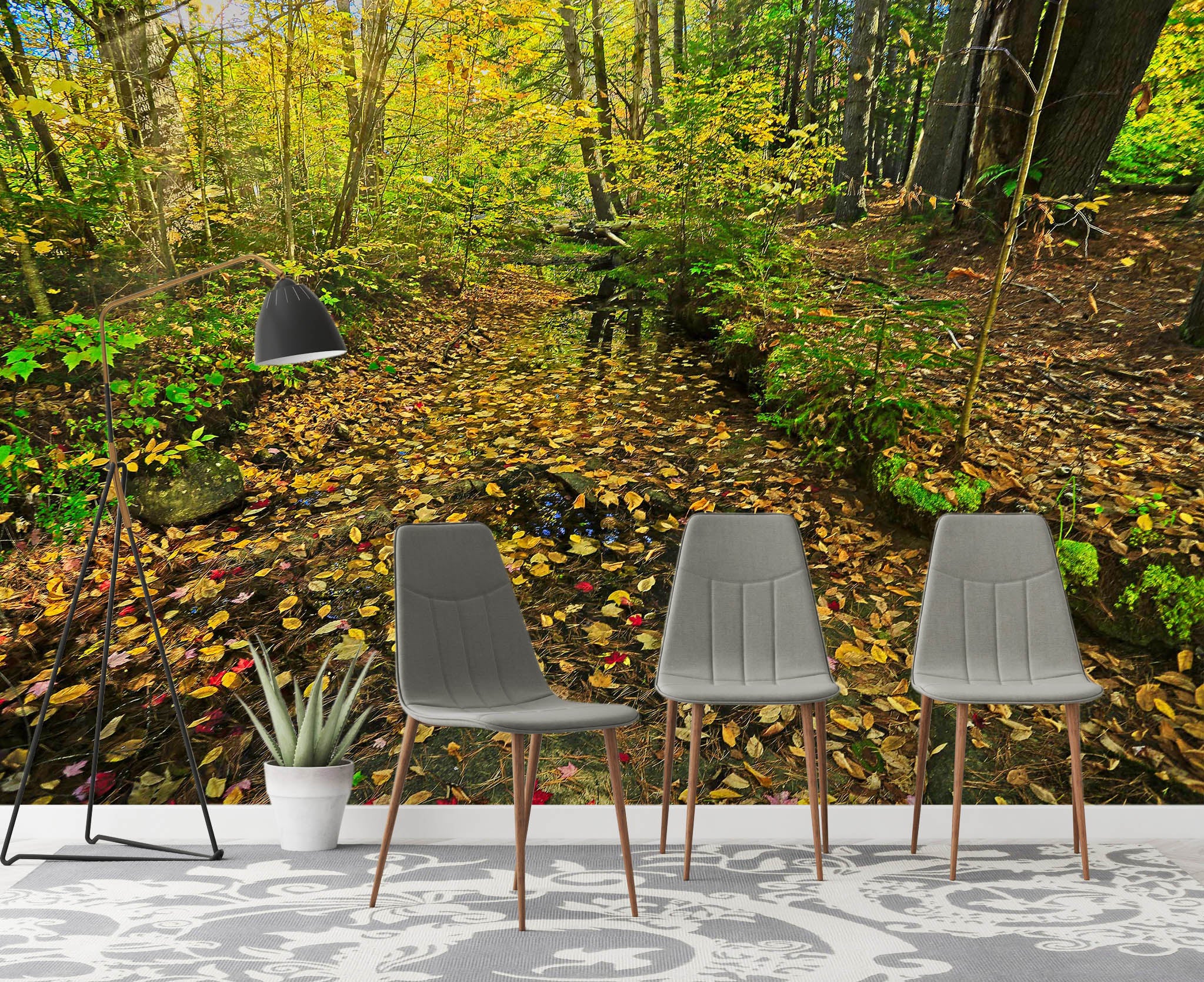 3D Leaf Creek 62086 Kathy Barefield Wall Mural Wall Murals