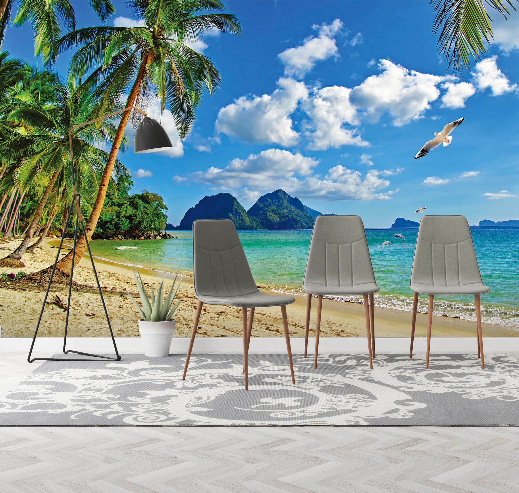 3D Seagull Beach 041 Wall Murals Wallpaper AJ Wallpaper 2