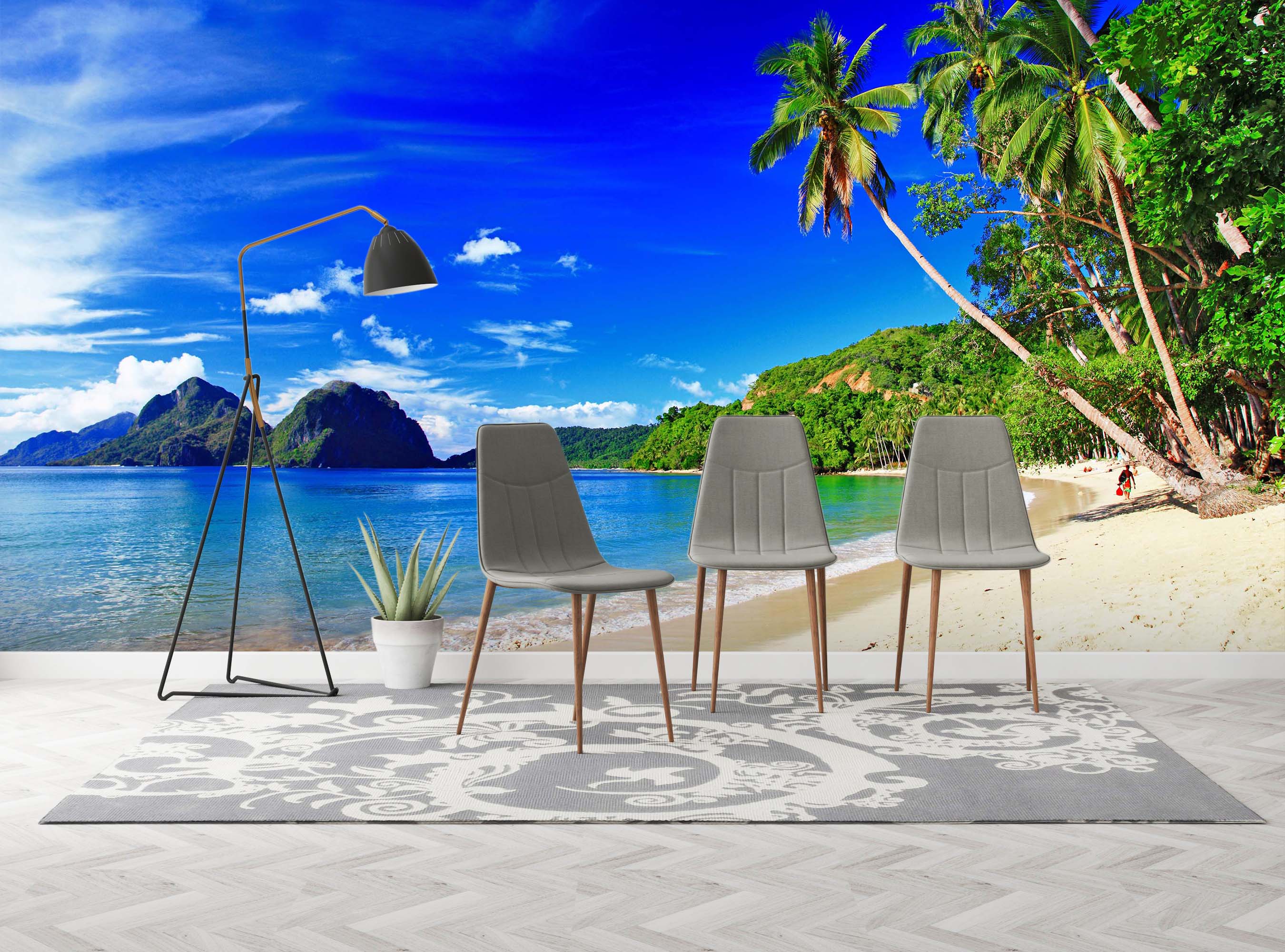 3D Sea Coconut Tree 021 Wall Murals